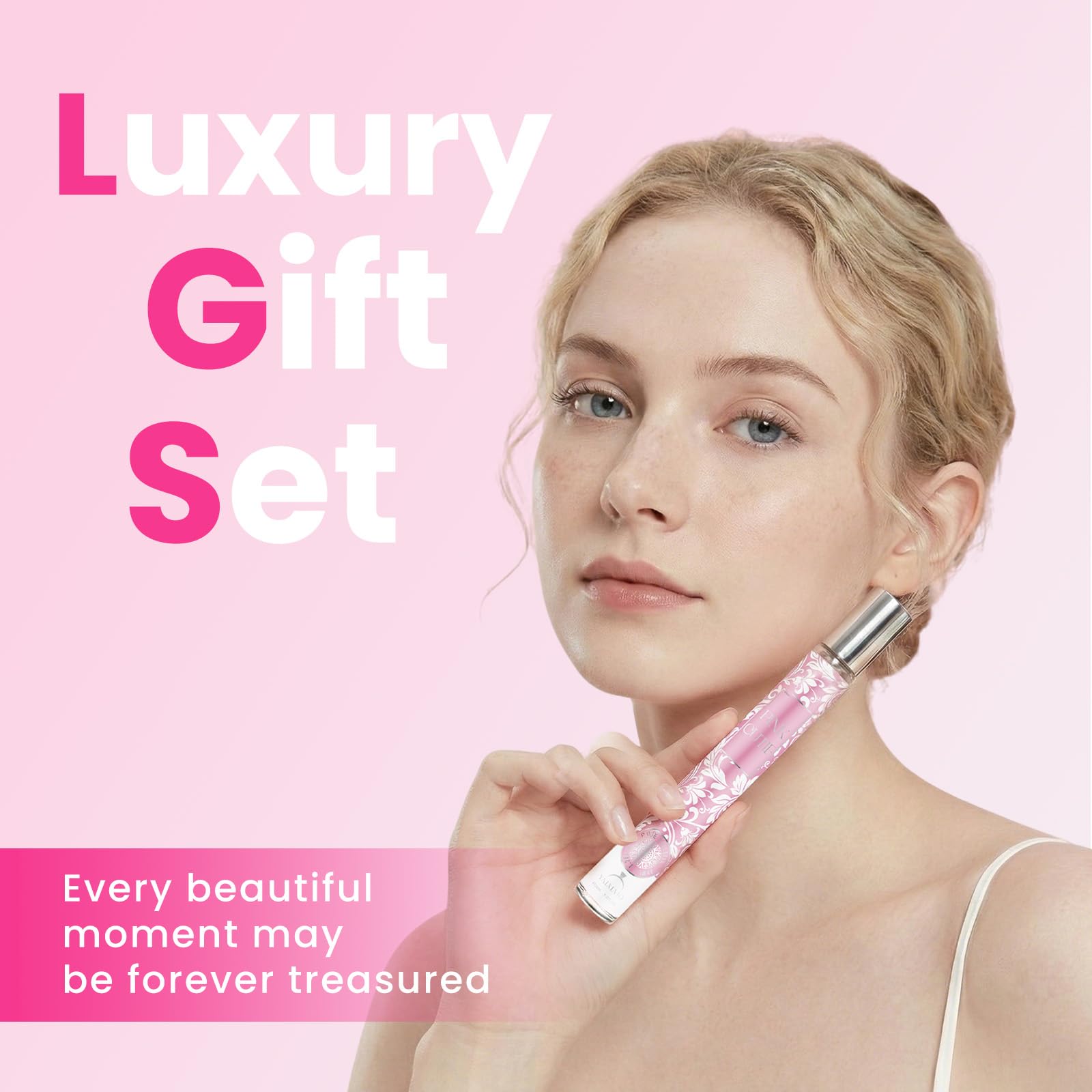 Coffret cadeau de parfum pour femme : 10x35ml mini parfums + 10 mini crèmes pour les mains, Eau de parfum pour femme aux notes florales et fruitées. Idéal comme cadeau pour un la Saint Valentin, Noël
