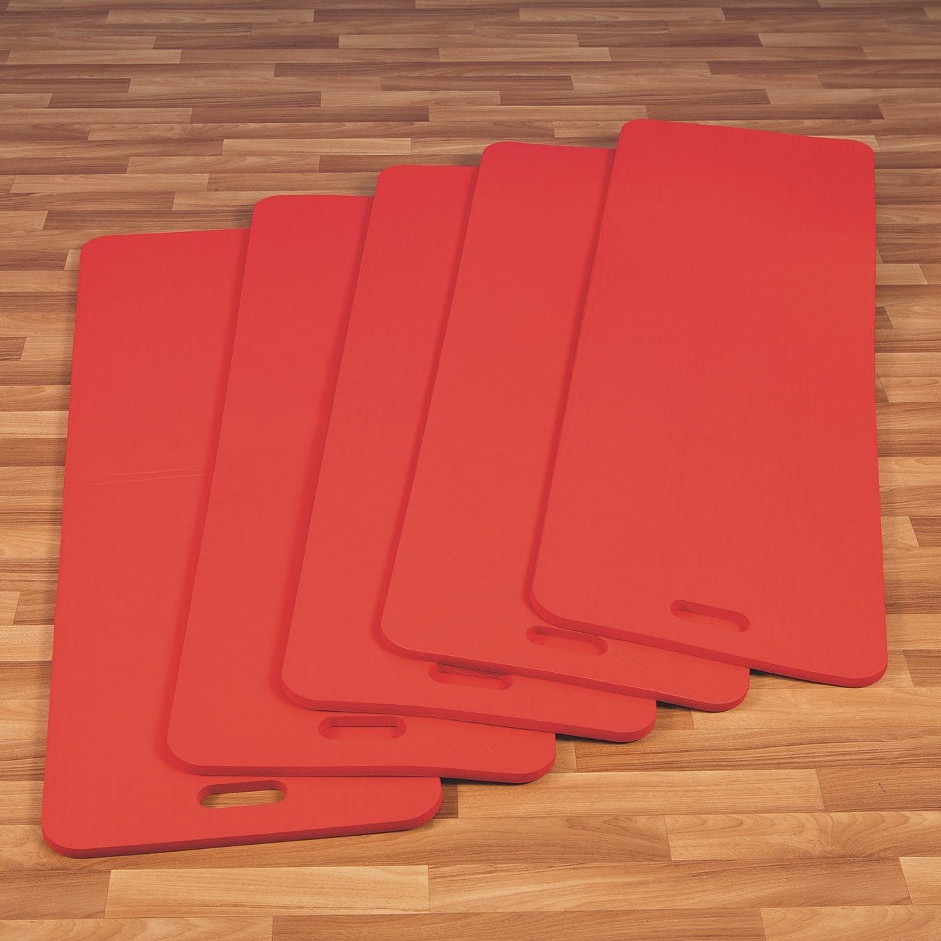 S&S Worldwide Exercise Mat, 60" Length, 20" Width, 5/8" Height, Red, Pack of 5