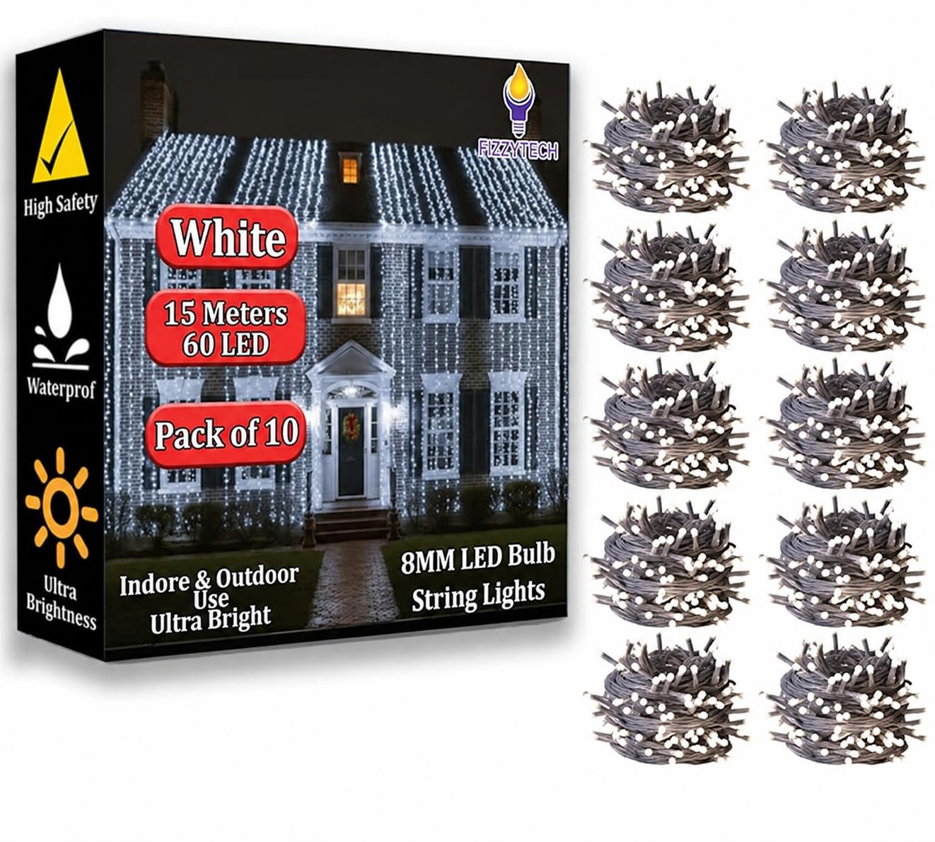 Fairy String Lights - 60 LED 15m Warm White -20