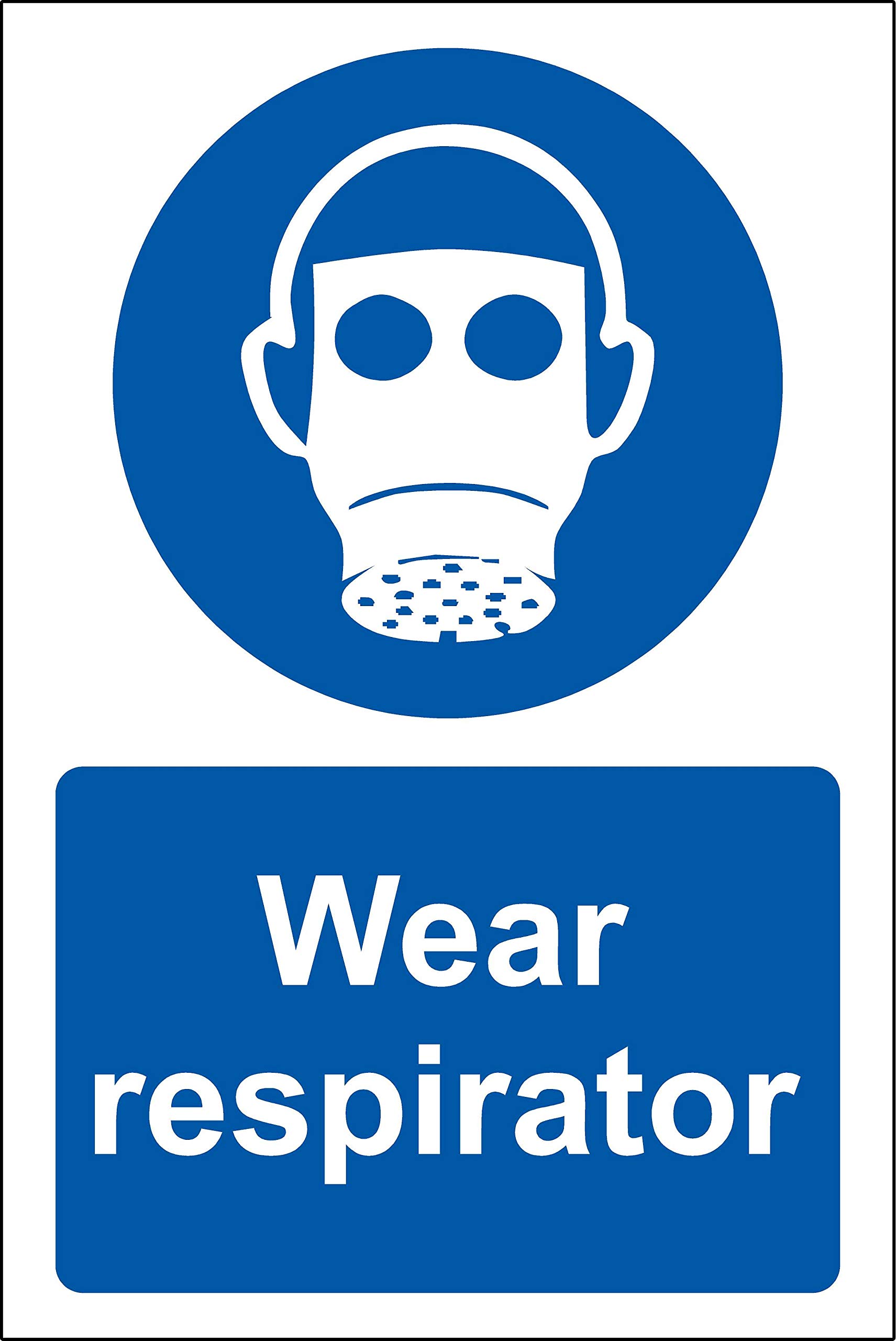 Wear respirator Safety sign - 3mm Aluminium sign 300mm x 200mm