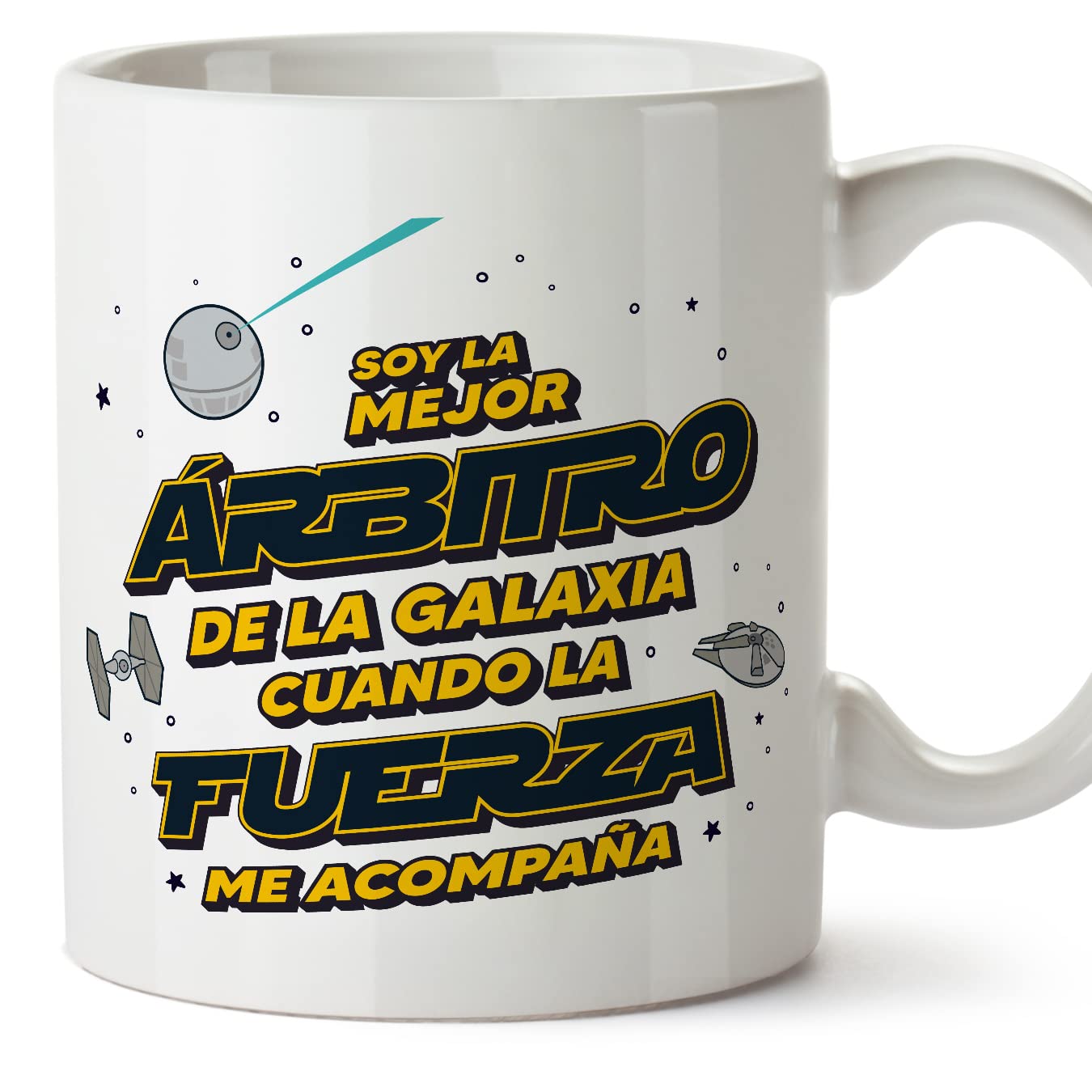MUGFFINS Tazas para JEFE hombre - En Español - Mejor de la Galaxia Cuando Fuerza me Acompaña - 11 oz / 330 ml - Regalo original y divertido — view 434