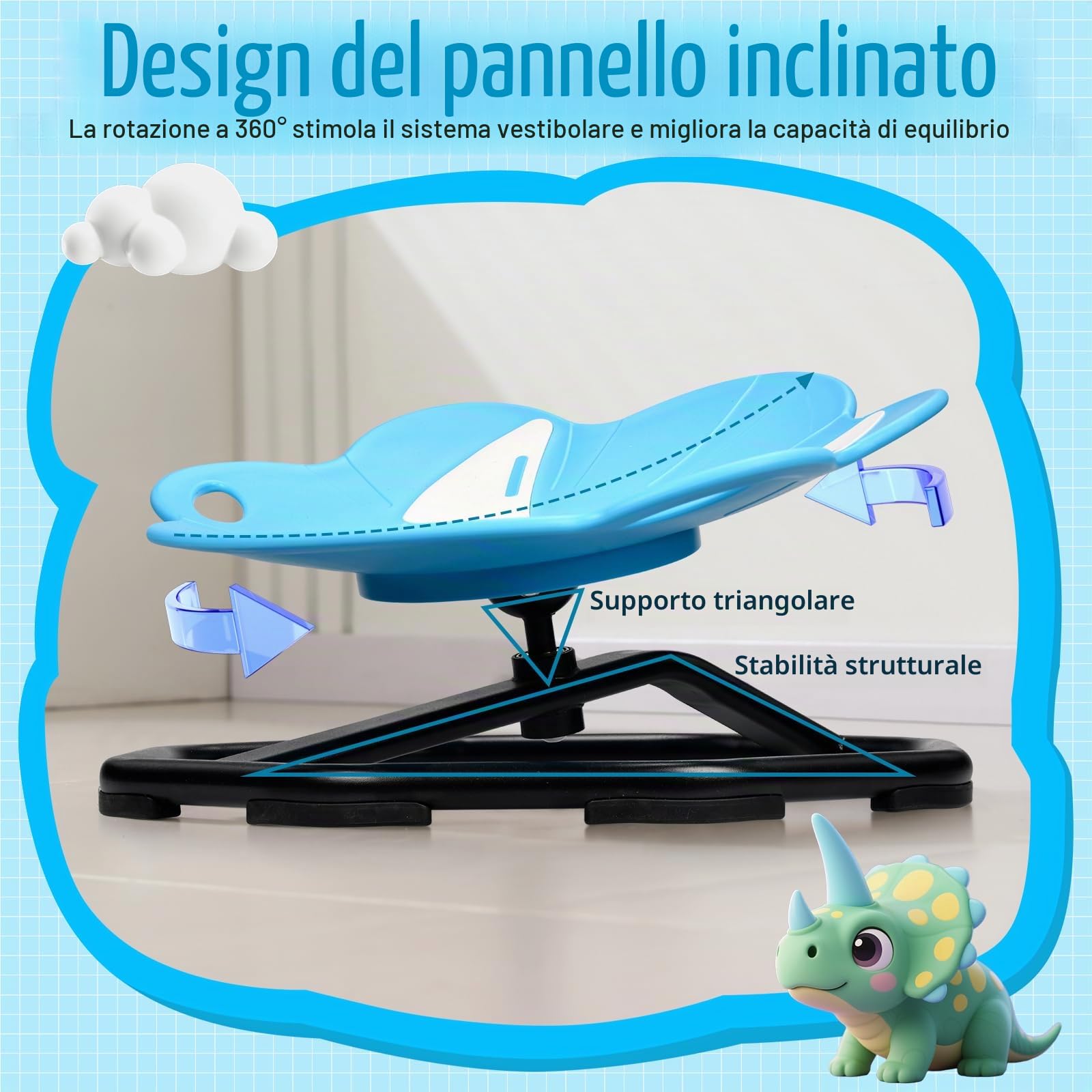 360° Sedia Girevole Sensoriale per Bambini, Sedia Girevole per Autismo, Sedia Girevole Bambini Sensoriale con Maniglie, Allenamento della Coordinazione Fisica,per 3+ Ragazzi e Ragazze