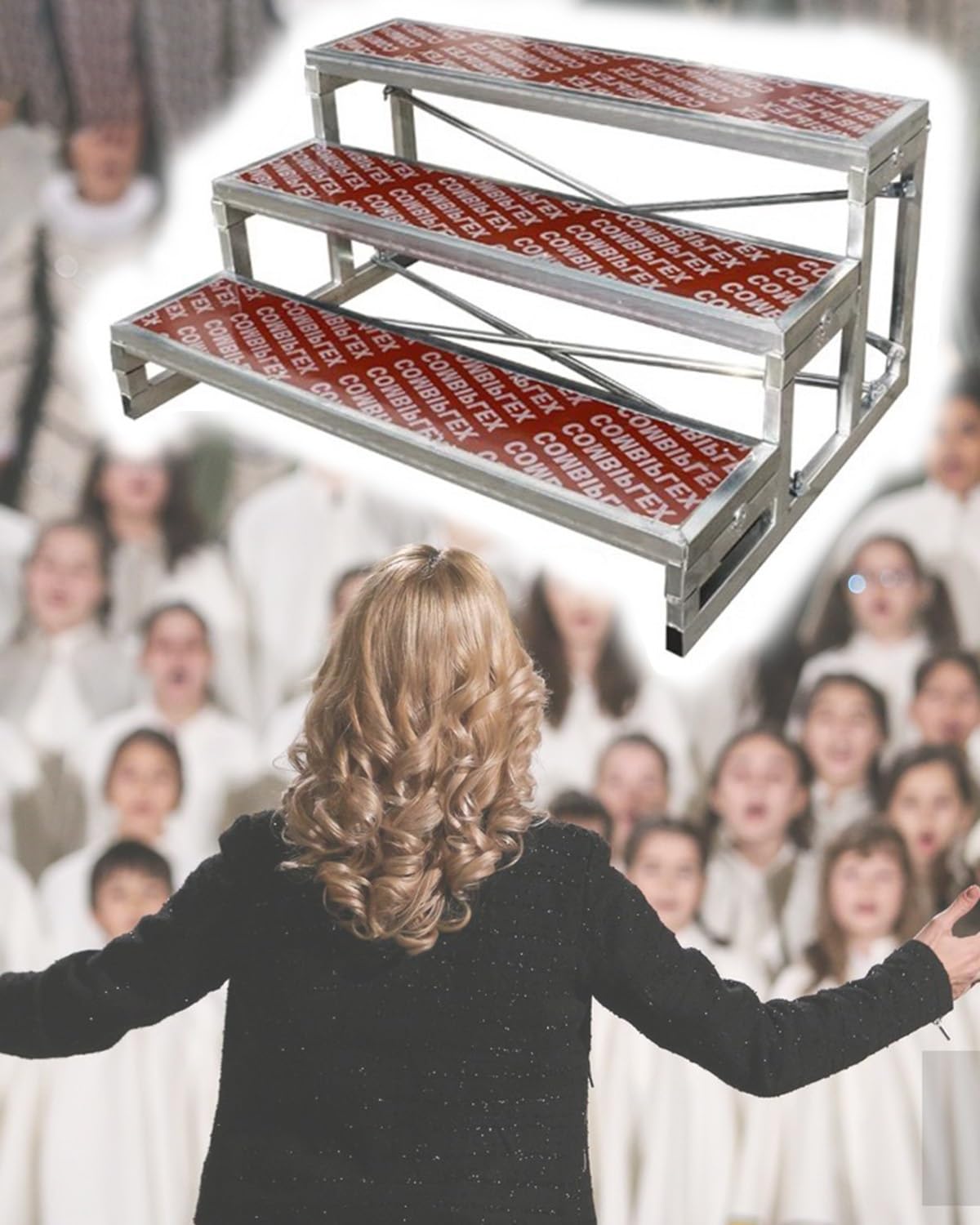 DUANHOZ Choral Stair Platform for Choir Risers and Concerts, Music Stand for Theatres, Commercial Public Seating Steps and Podium