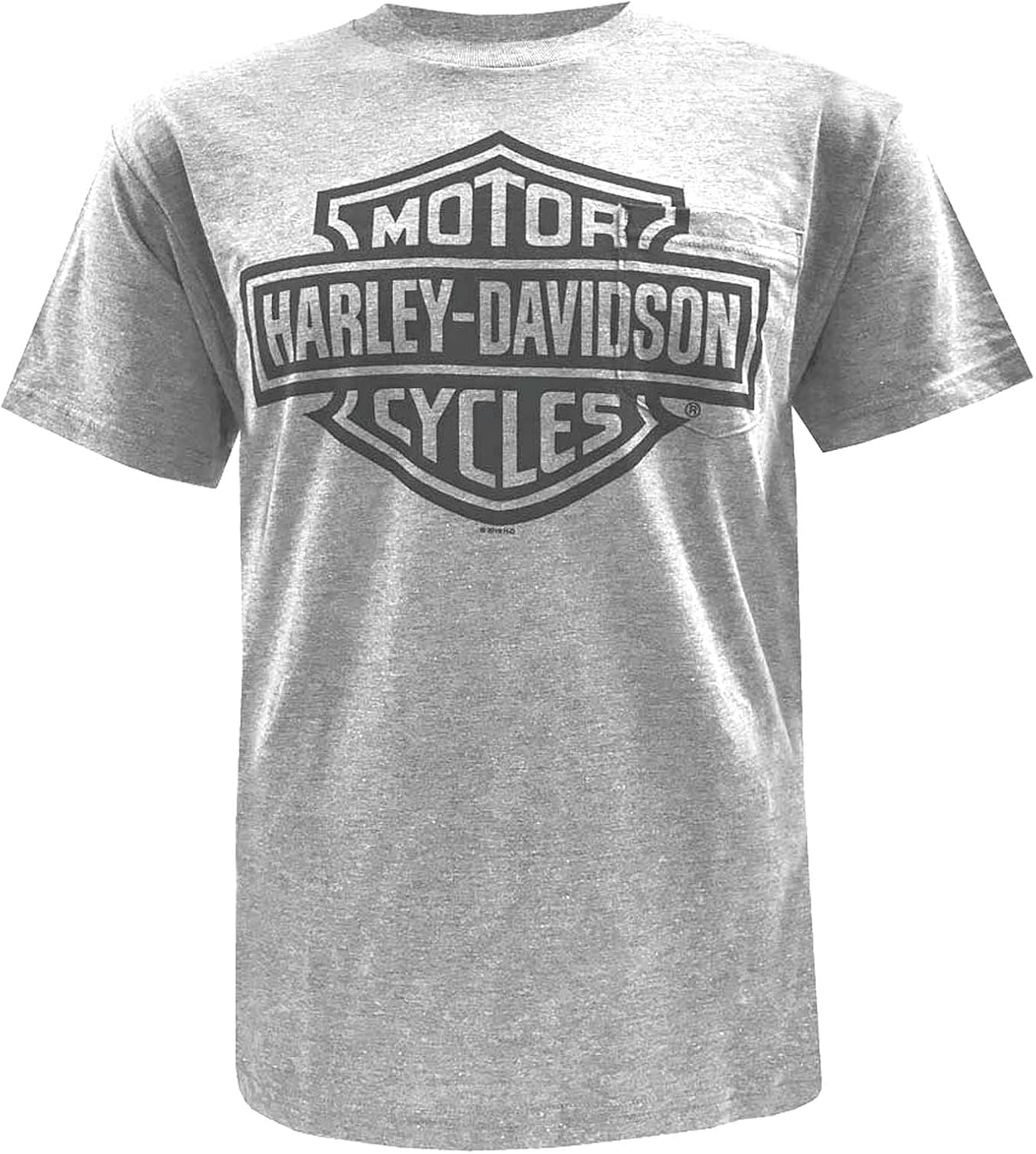 Harley-Davidson Men's Bar & Shield Logo Chest Pocket Short Sleeve T-Shirt - Gray