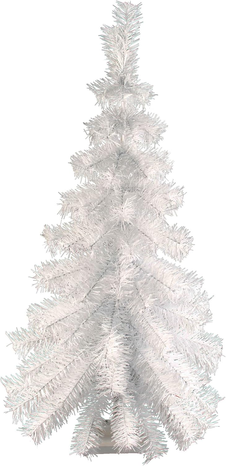 Lee Display 3FT White Hanging Wall Christmas Tree, Vintage Retro Style