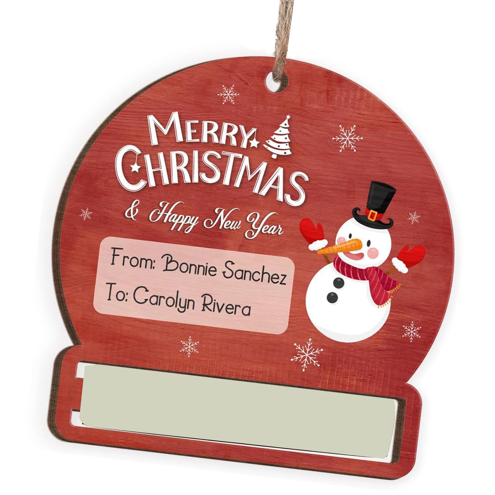 Tsophreniq Wood Snowfigure Gift Label Decoration Artisanal Holiday Deck for Firepit Handle Party Environmental Safe Celebratory Addition Oaken Snowfigure Coin Owner