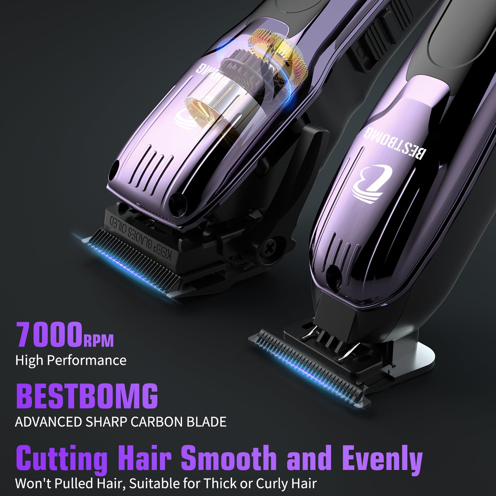 Hair Clippers for Men Professional Hair Clippers, Beard Trimmer& Rechargeable Shaver Set, Metal T-Blade, LED Display - Image 3