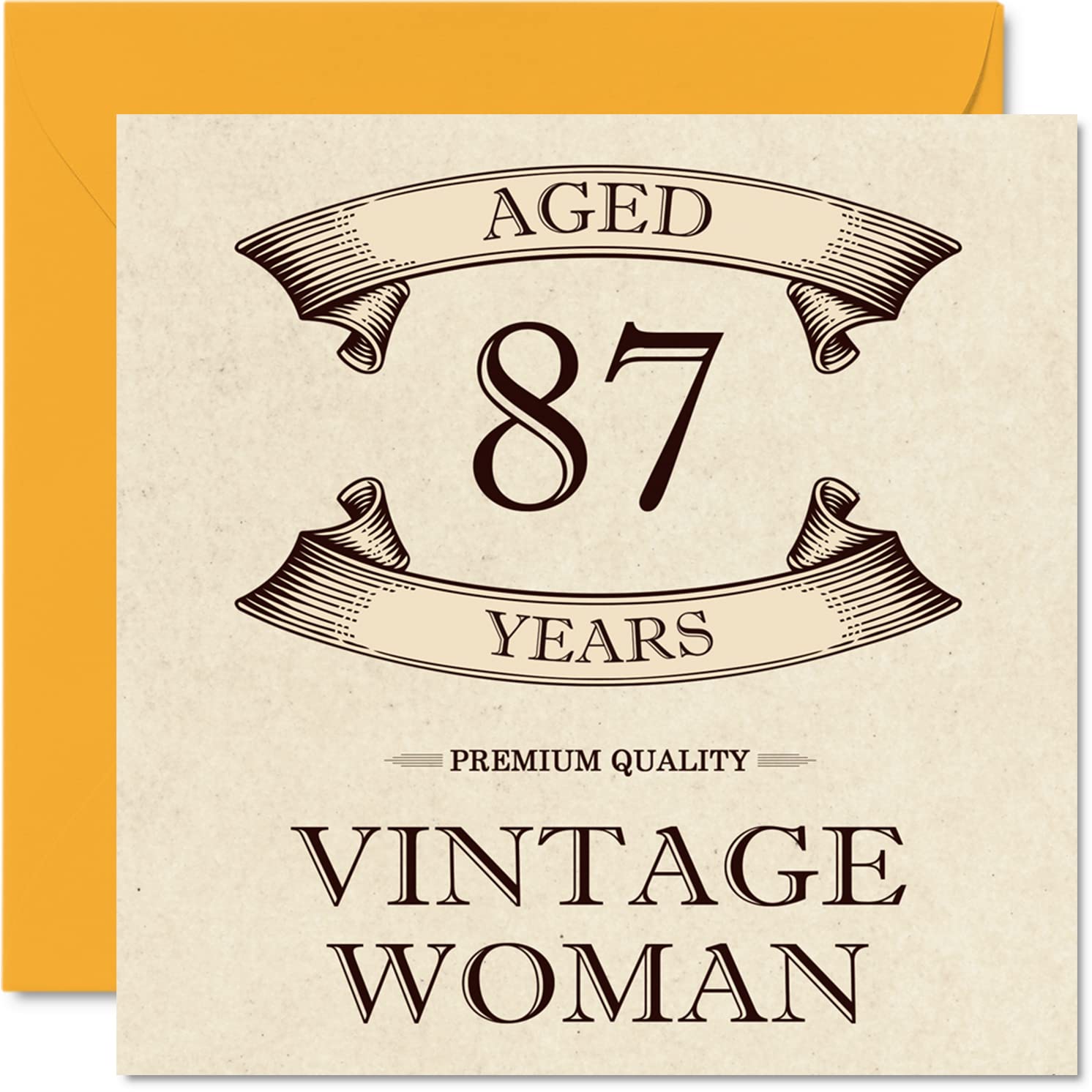 Vintage 87th Birthday Cards for Women - Aged 87 Years - Fun Birthday Card for Mum Sister Wife Granny Nanny Grandma Auntie, 145mm Ladies Greeting Cards, 87th Card