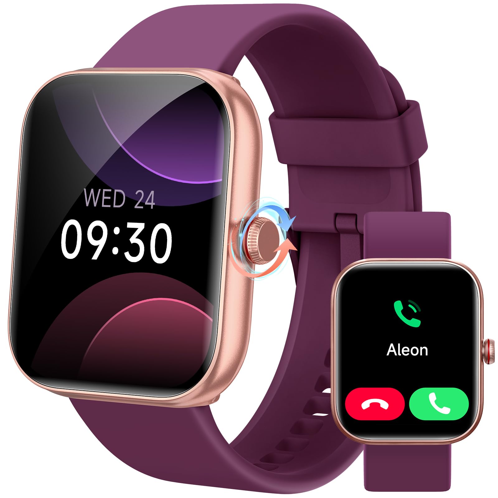 Orologio Smartwatch Donna- 1.91" Smartwatch con Chiamata Bluetooth Alexa, 24H Sonno Cardiofrequenzimetro Spo2, 120 Modalità Sport, Impermeabile IP68 Sportivo Digitale Contapassi Donna per Android iOS