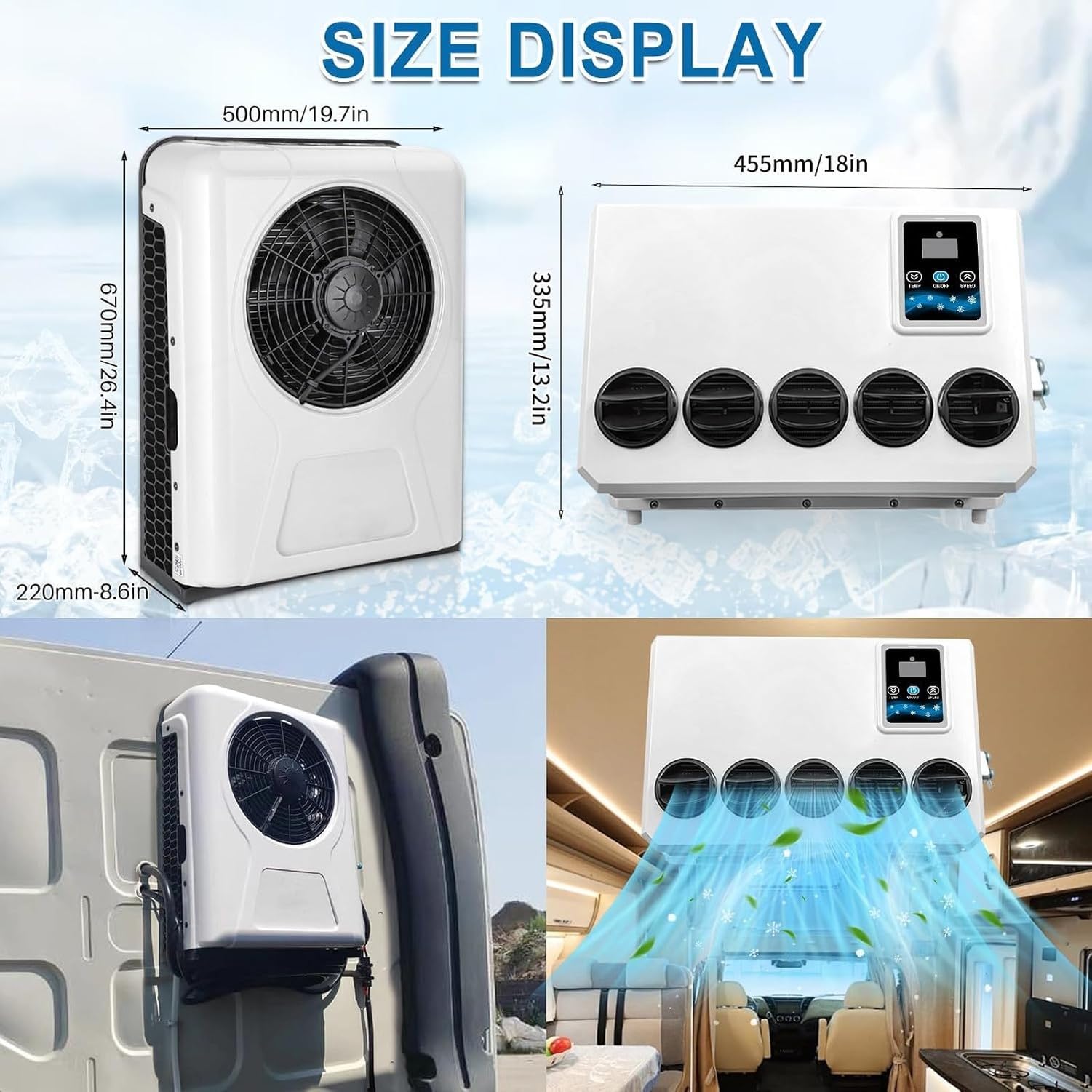 Condizionatore 12V DC Split per Camper, 10000 BTU Silenzioso per Camion Cabine, Pickup e Roulotte - Climatizzatore Efficiente