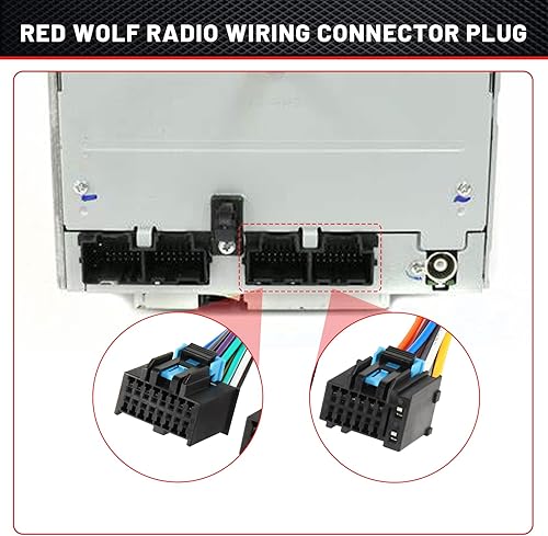 Miniatura 2 de RED WOLF Adaptador de arnés de cable estéreo de radio original de fábrica compatible con GM GMC Chevrolet Pontiac Buick 2006-2017 enchufe macho