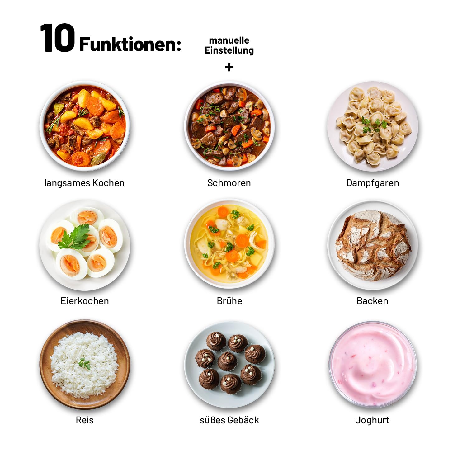 Lauben OvenSafe® Multikocher 6000RS Multifunktionaler Topf mit 6 l Fassungsvermögen, 10 Programme, gusseiserner Emaille-Topf OvenSafe® geeignet für Herd oder Backofen, spülmaschinenfest