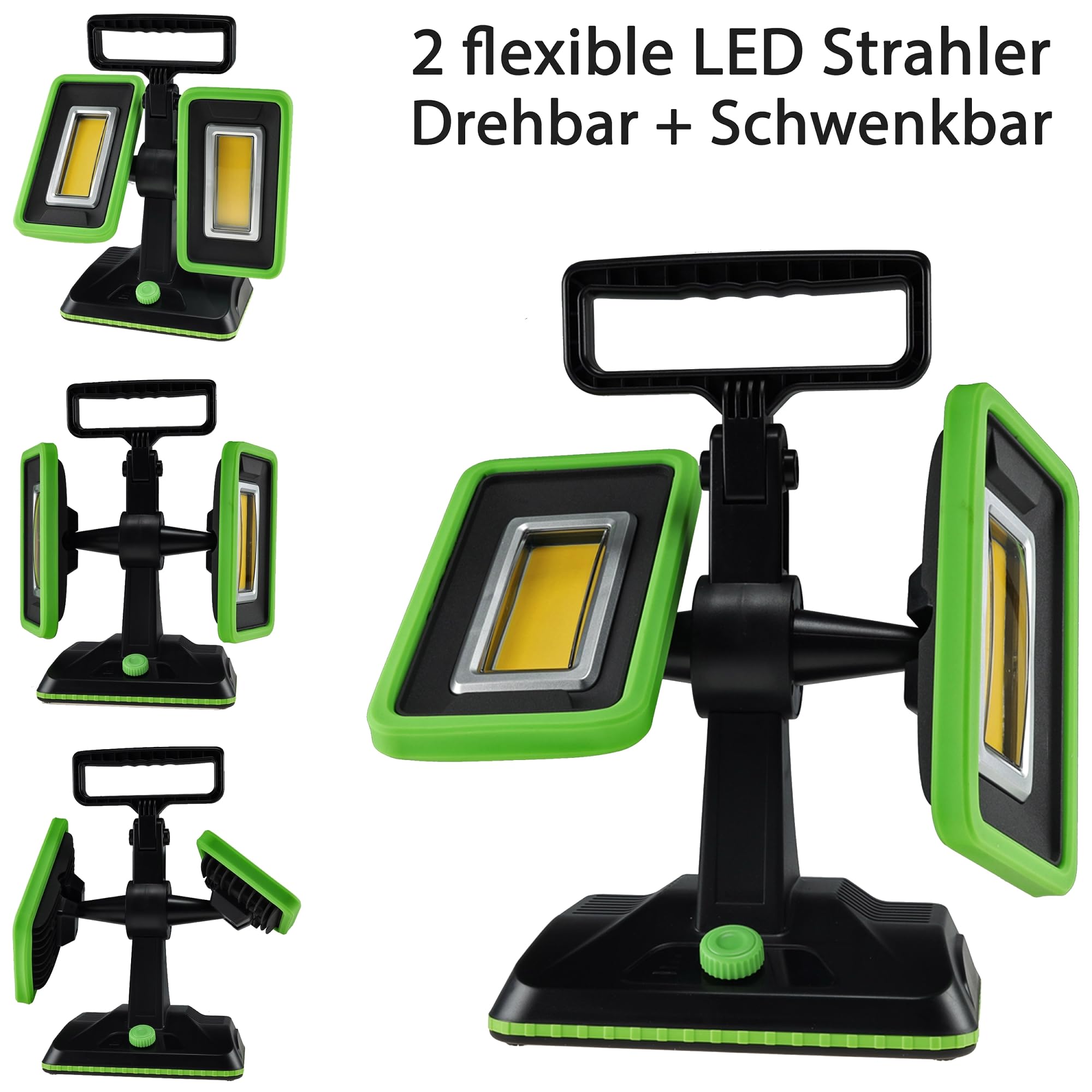 LED Baustrahler mit Akku "BSA-60 duo" 2x30W, 5600lm, 4500K / neutralweiß