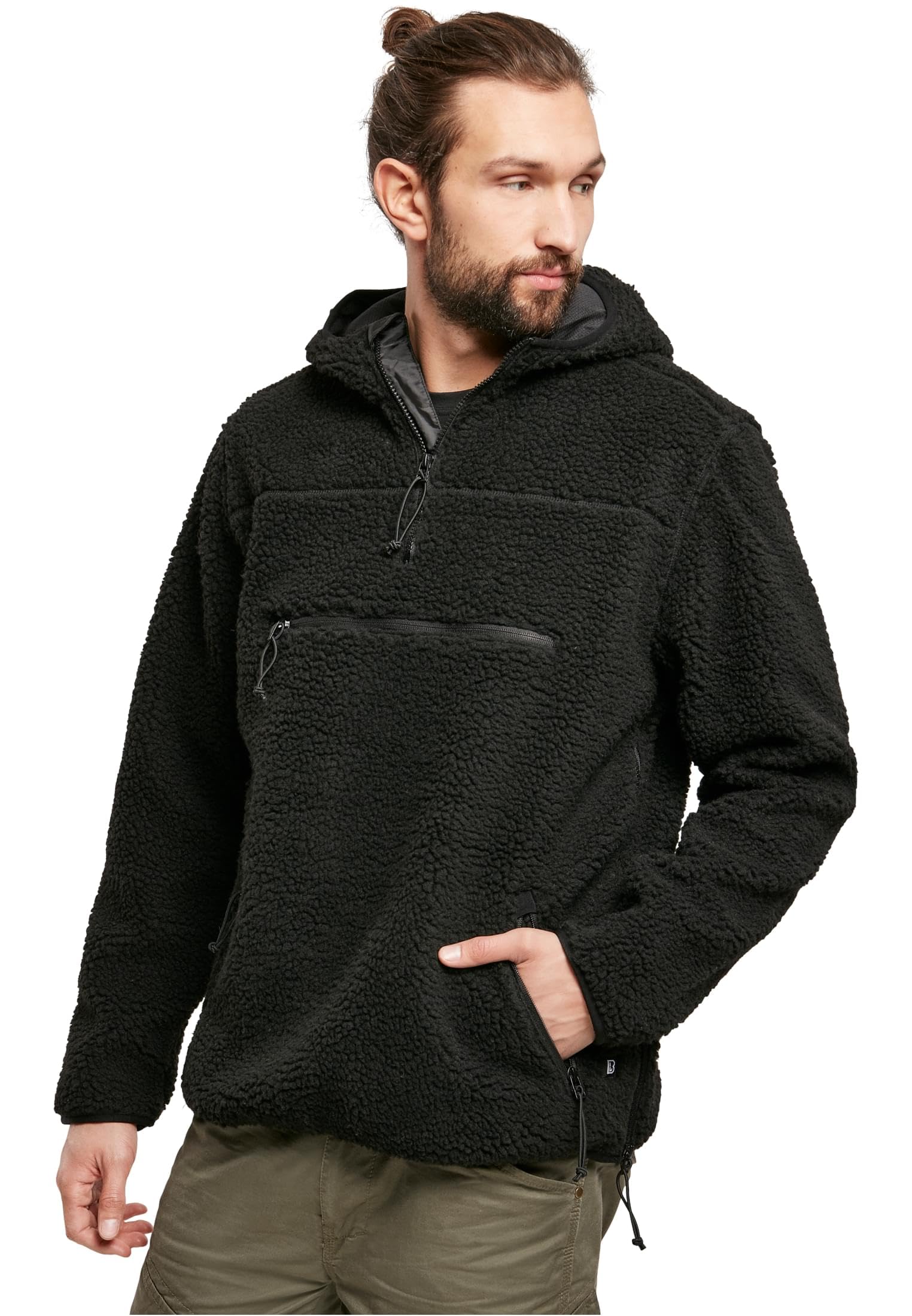 Brandit Teddyfleece Worker Pullover, color: black, size: S
