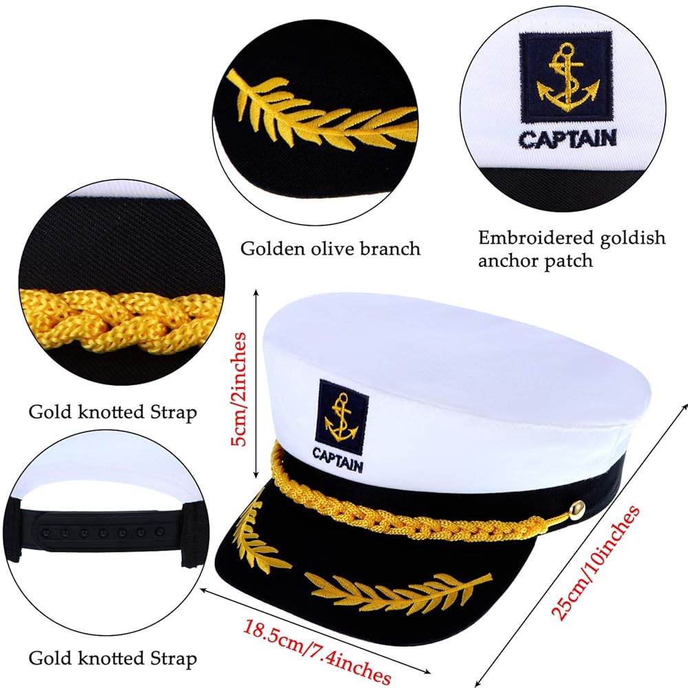 小物 CAP CAPTAIN Amazon.com: SATINIOR 2 Pieces Yacht Captain Hat Navy Sailor