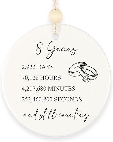 Personalized Names 8 Year Bronze Anniversary Gifts for Him or Her, 8th Wedding Anniversary Gifts for Husband Wife Couple, Custom Ornament for