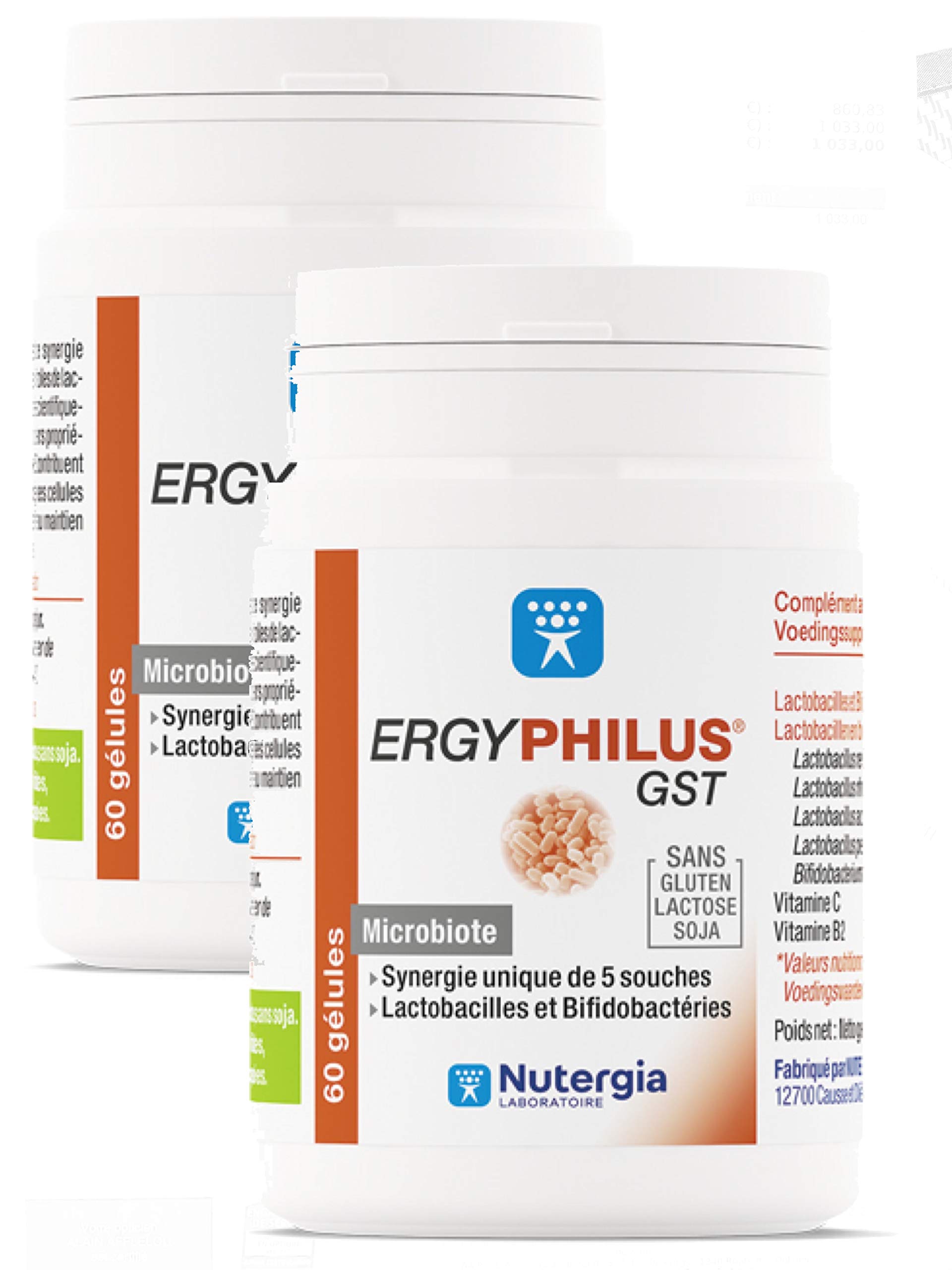 ERGYPHILUS GST Complément alimentaire à base de 5 souches de lactobacilles et bifidobactérie - Lot de 2 Boites de 60 Gélules (2)