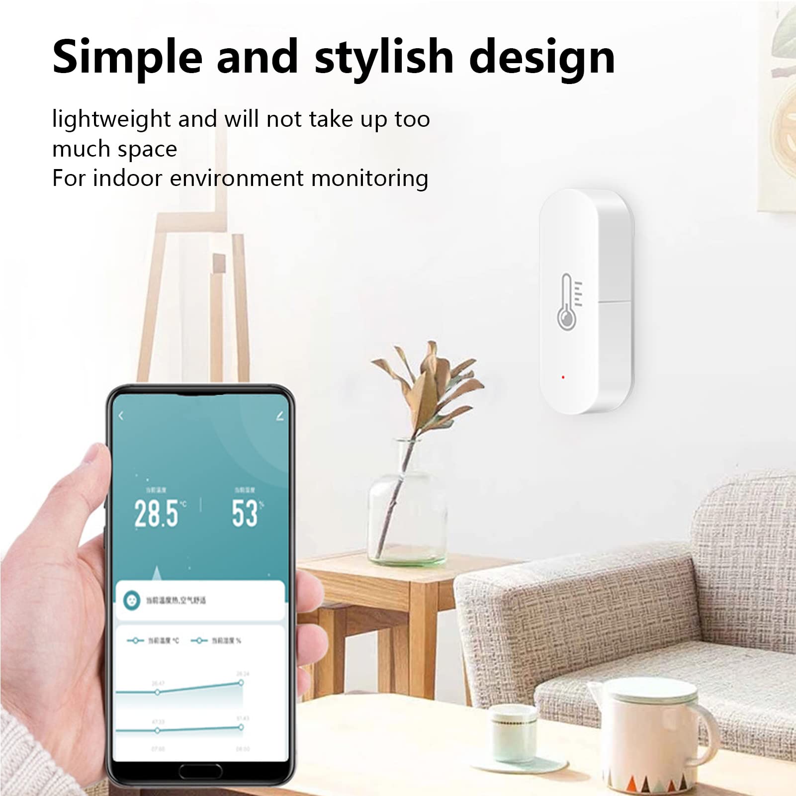 WiFi Hygrometer Thermometer, Outdoor Indoor Draadloze Slimme Temperatuur Vochtigheid Sensor Monitor met Remote App Notificatie Alert voor Zigbee voor Tuya