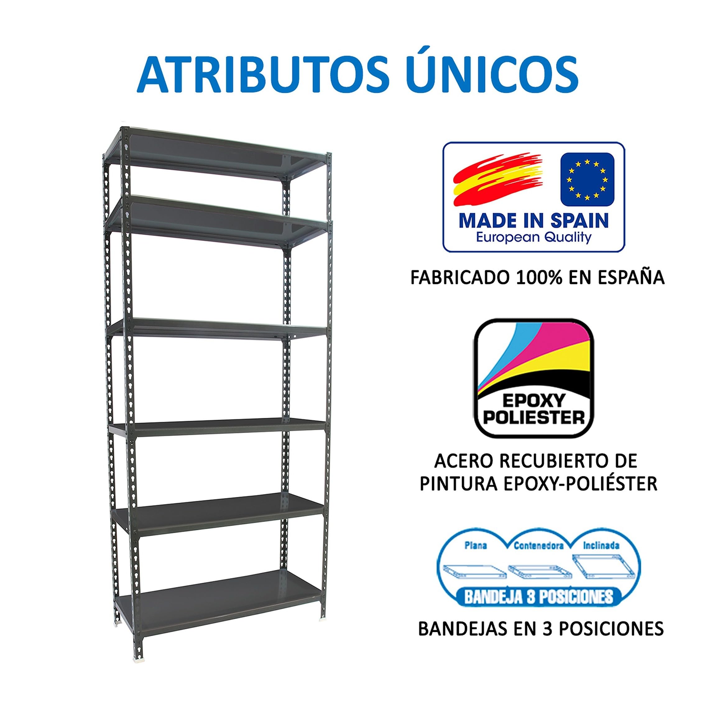 Simon Rack Regał metalowy 2500x800x400 mm, 6 półek, nośność 180 kg na półkę, regał magazynowy i garażowy, stabilna konstrukcja, kolor Antrakitowe – Simon Classic