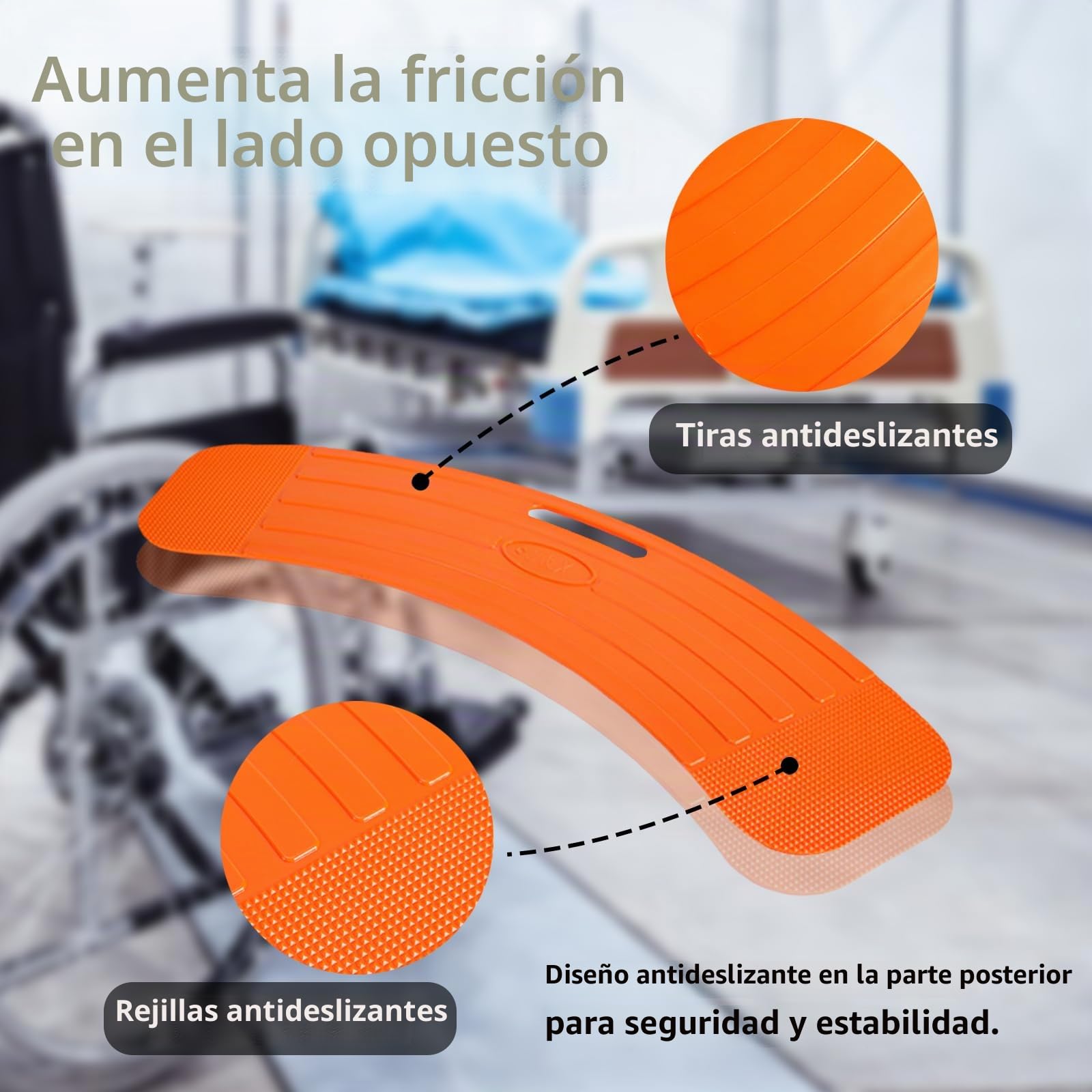 Tabla Transferencia, Tabla Transferencia Pacientes Deslizante Con Asas Ayuda Entrada Ayudas Para Discapacitados Capacidad Peso 150 Kg Tabla Transferencia Para Personas Mayores Cama Coche Silla Ruedas