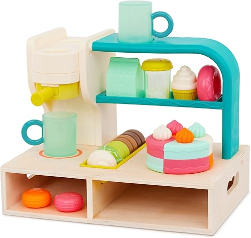 B. toys - Mini Chef - Juego de cafetería - Juego de simulación - Juego de cafetería - Cafetera, tazas, panadería, postres - Juego de rol para