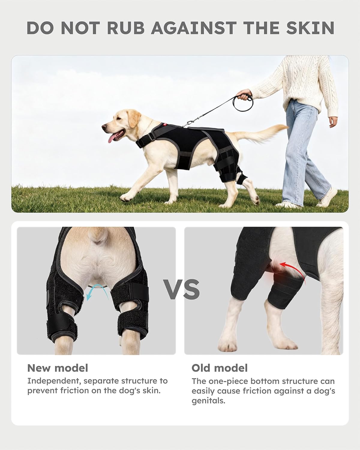 Dog Knee Brace for Torn ACL/CCL Hind Leg,Adjustable Hip Brace-Hip Dysplasia Brace-Wound Care-Reduces Pain and Inflammation-Lick Prevention-L