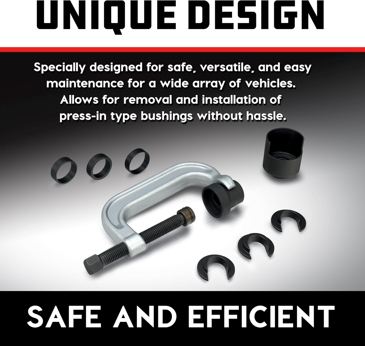 Powerbuilt Upper Control Arm Bushing Service Tool Set for Ford, GM and Chrysler, Remove and Install Car Bushings, 648604