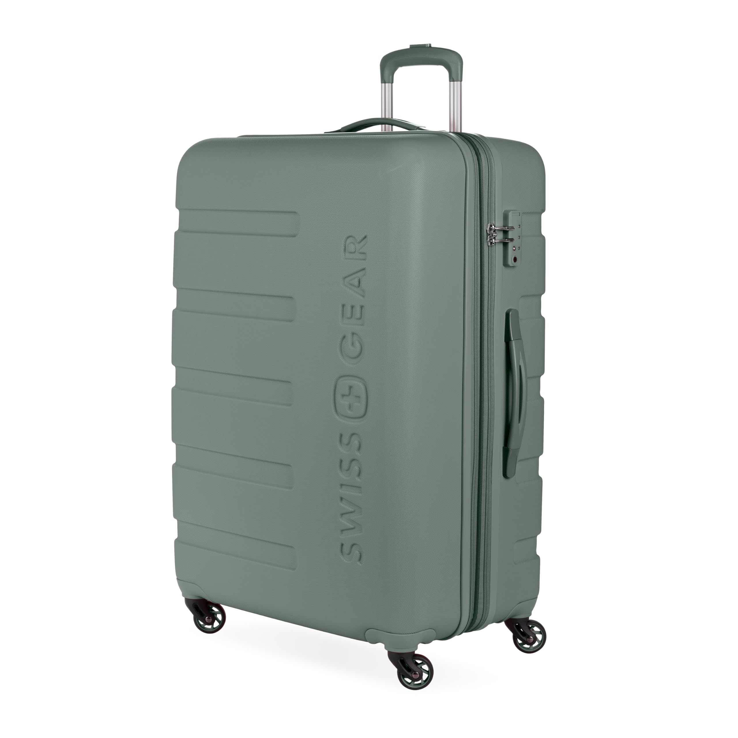 SWISSGEAR Signature Hardside Expandable Checked Large Spinner Luggage, ABS Construction, TSA-Friendly Lock, Olive, 27-Inch