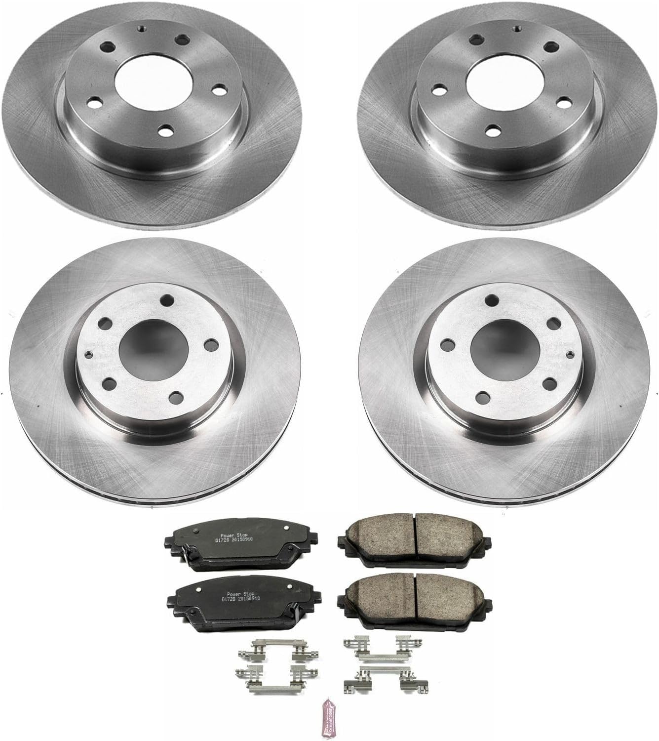 PowerStop Front and Rear Brake Kit For Mazda 3 2014-16 - Disc Rotors & Ceramic Brake Pads Replacement, KOE6970