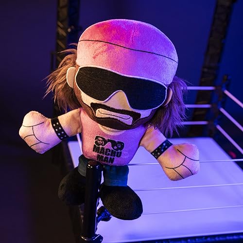 Miniatura 4 de Bleacher Creatures WWE Macho Man Randy Savage - Peluche de 8 pulgadas Kuricha sentado - Juguete suave inspirado en Chibi