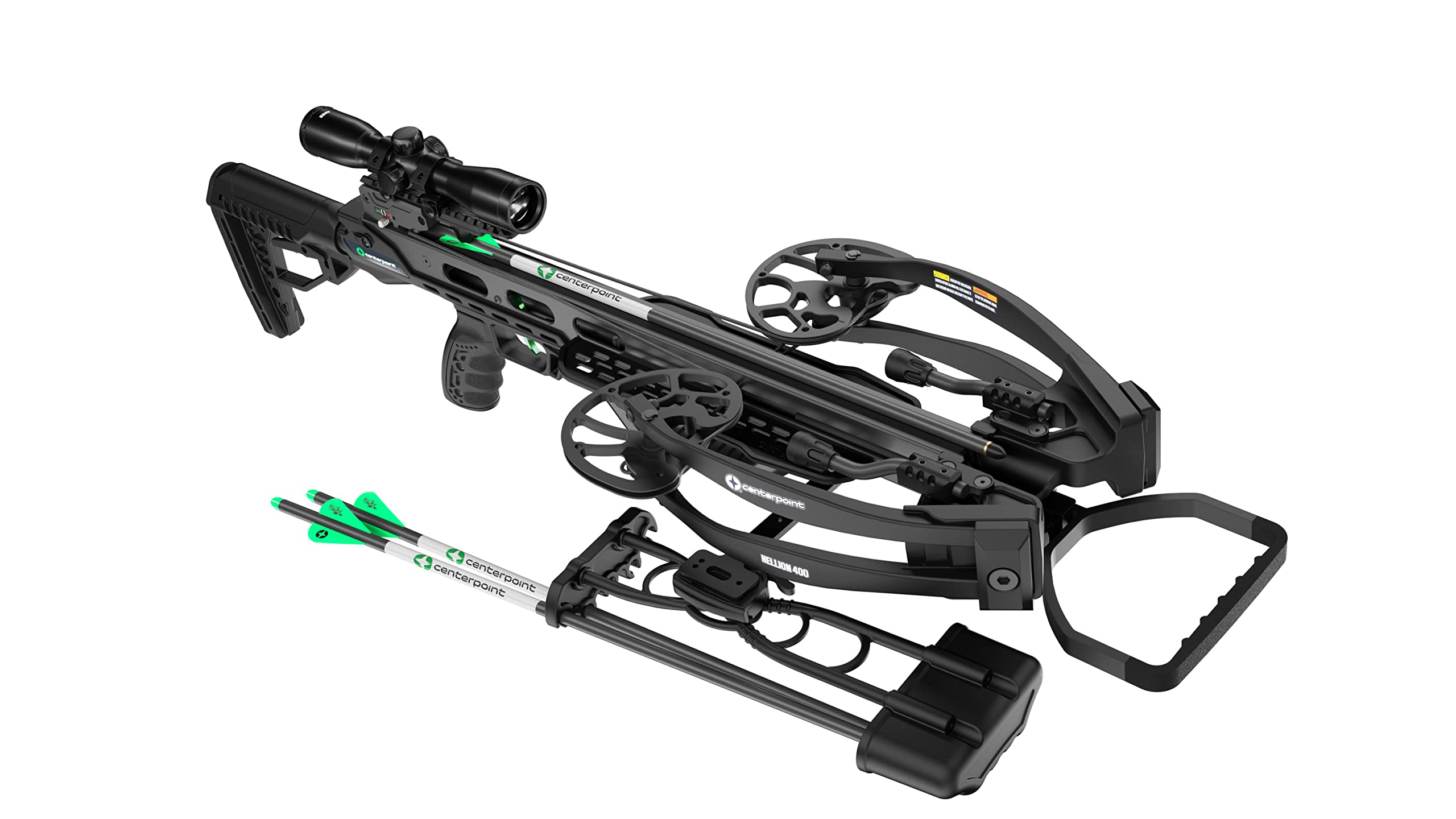 CenterPoint Hellion 400 HRK 400 FPS 185 LBS Hunt Ready Kit - Complete Crossbow Package with Case Sling and Broadheads