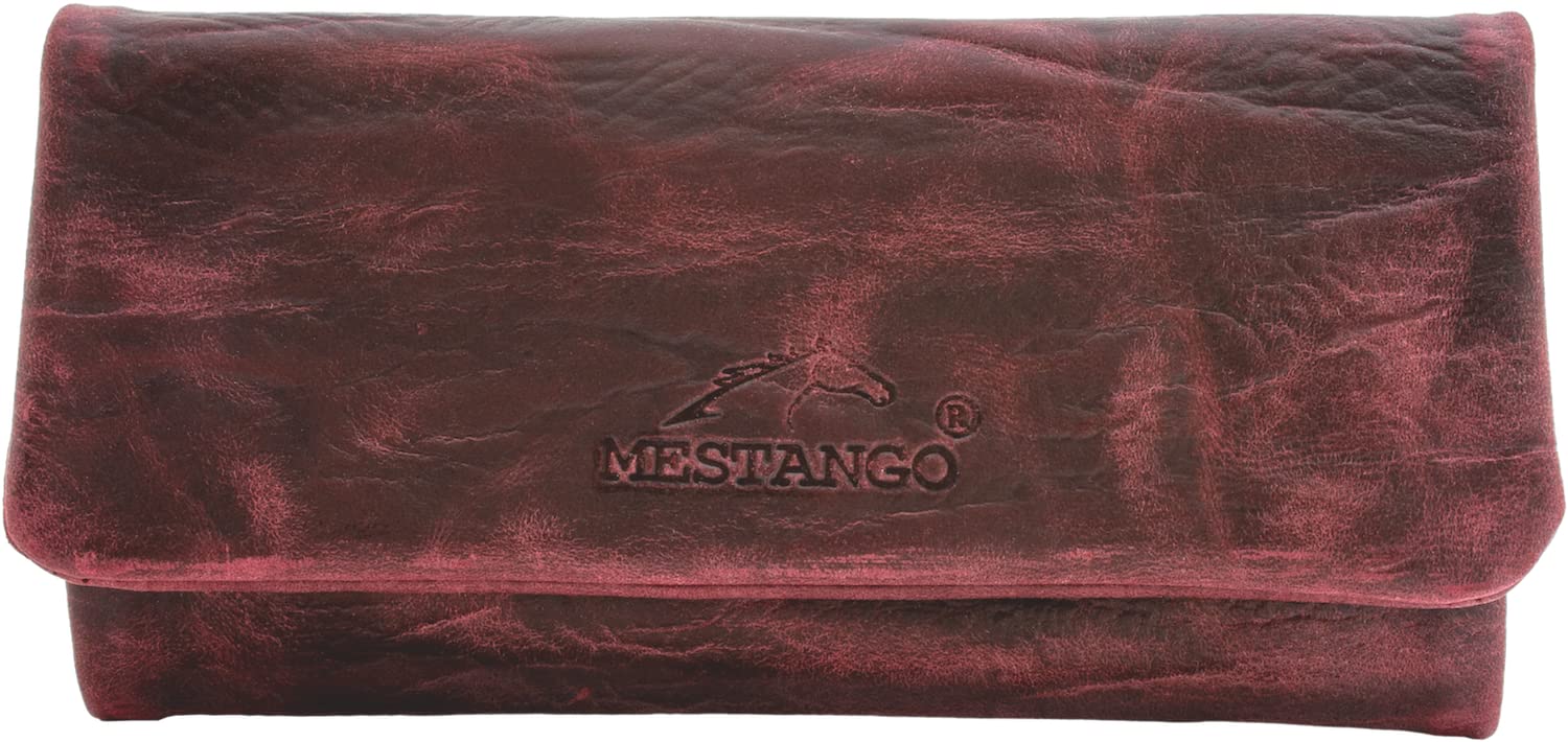 Mestango Tobacco Pouch Bordeaux 2013-4 / Rotating Pouch / Magnetic Buttons / Paper Compartment / Inner Zip / Made in Greece