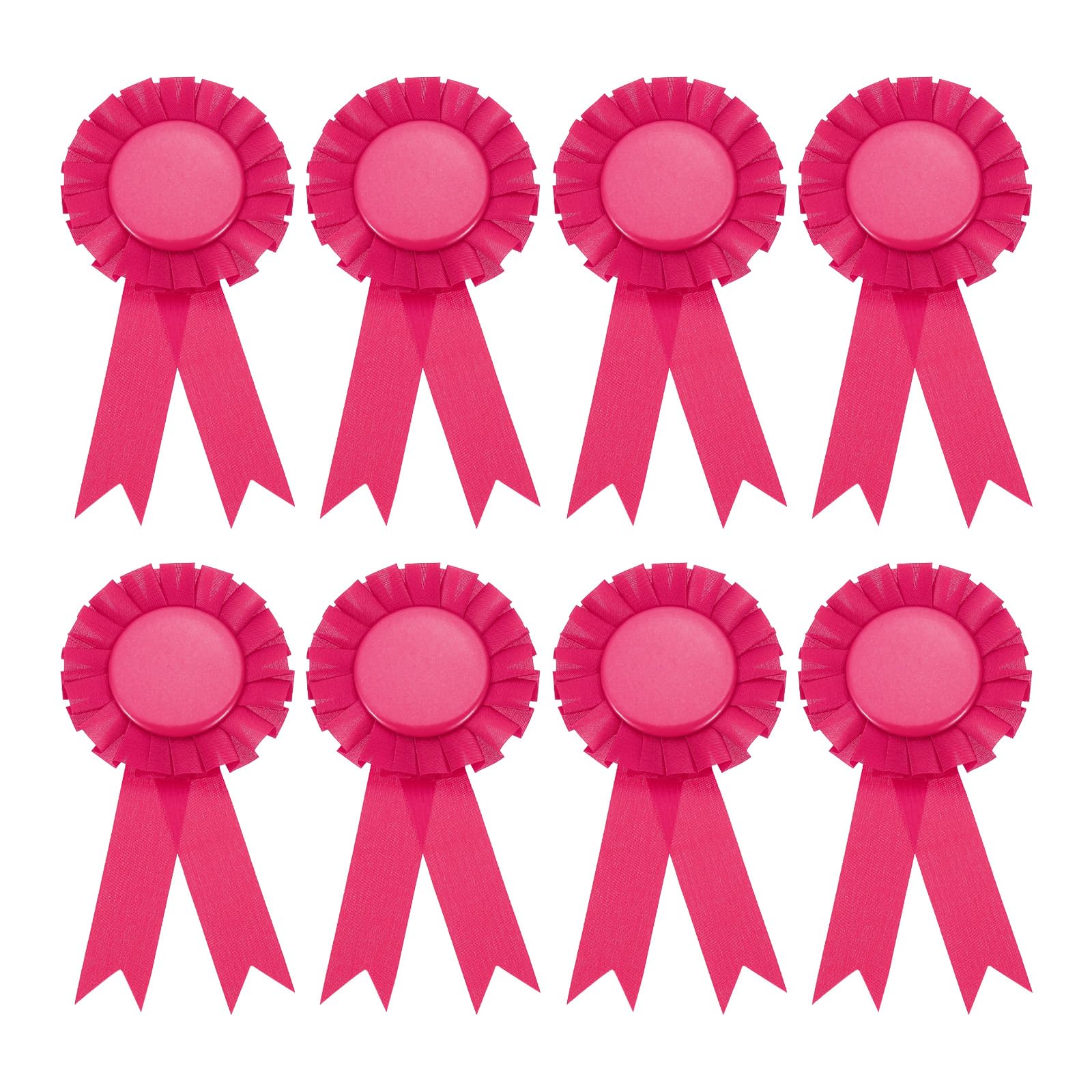 PATIKIL 8Pcs Blank Award Ribbon, 6" x 3" Participation Badge Ribbons for Competition Sports Event Classroom Prize 1st 2nd 3rd Place Medals, Light Red