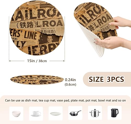 Miniatura 2 de Juego de salvamanteles de 3 piezas para olla de cocina de 15 pulgadas, resistentes al calor, decoración de cocina de granja, alfombrilla de cocina
