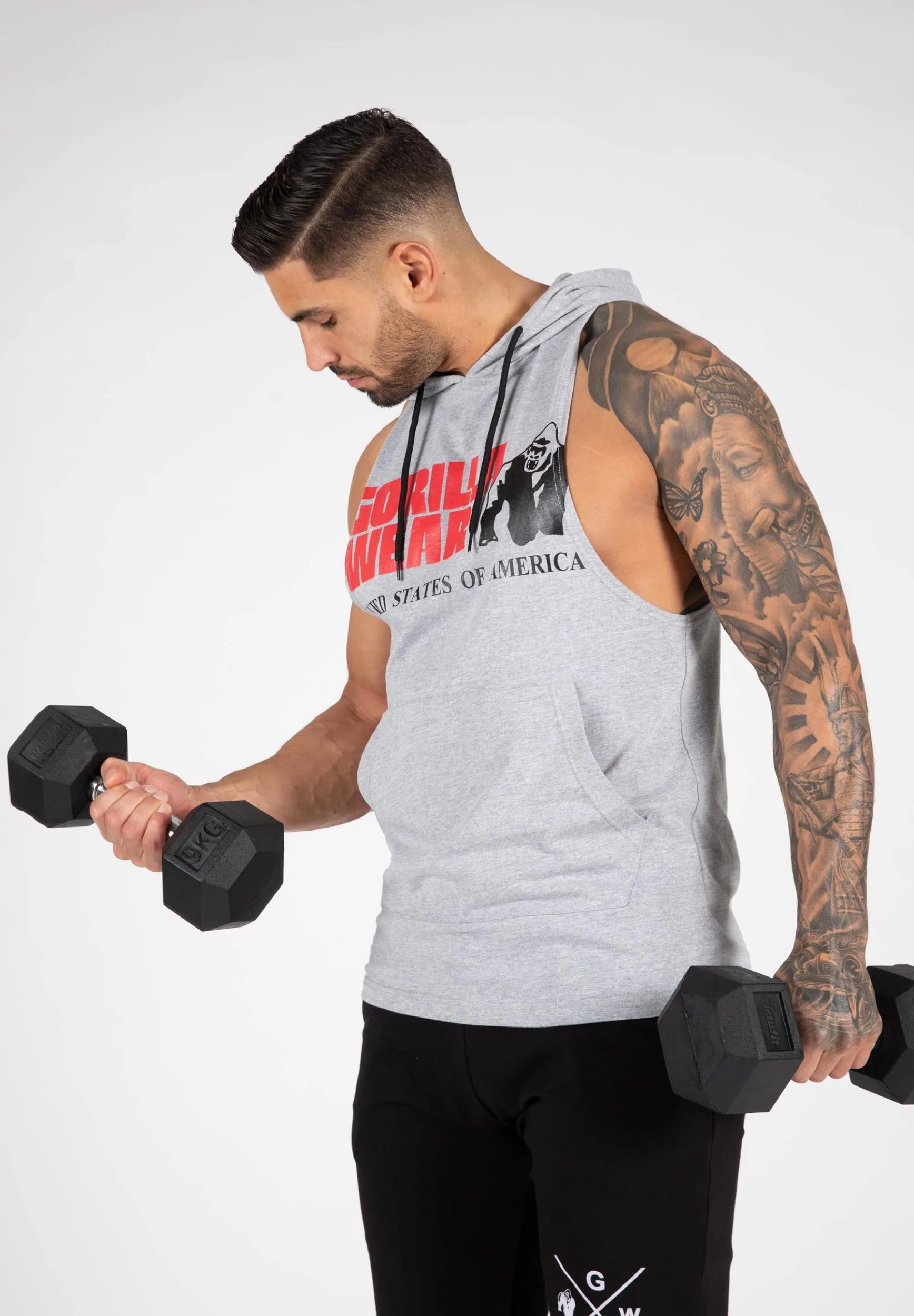 GORILLA WEAR Rogers Tank Top z kapturem - szary melanż