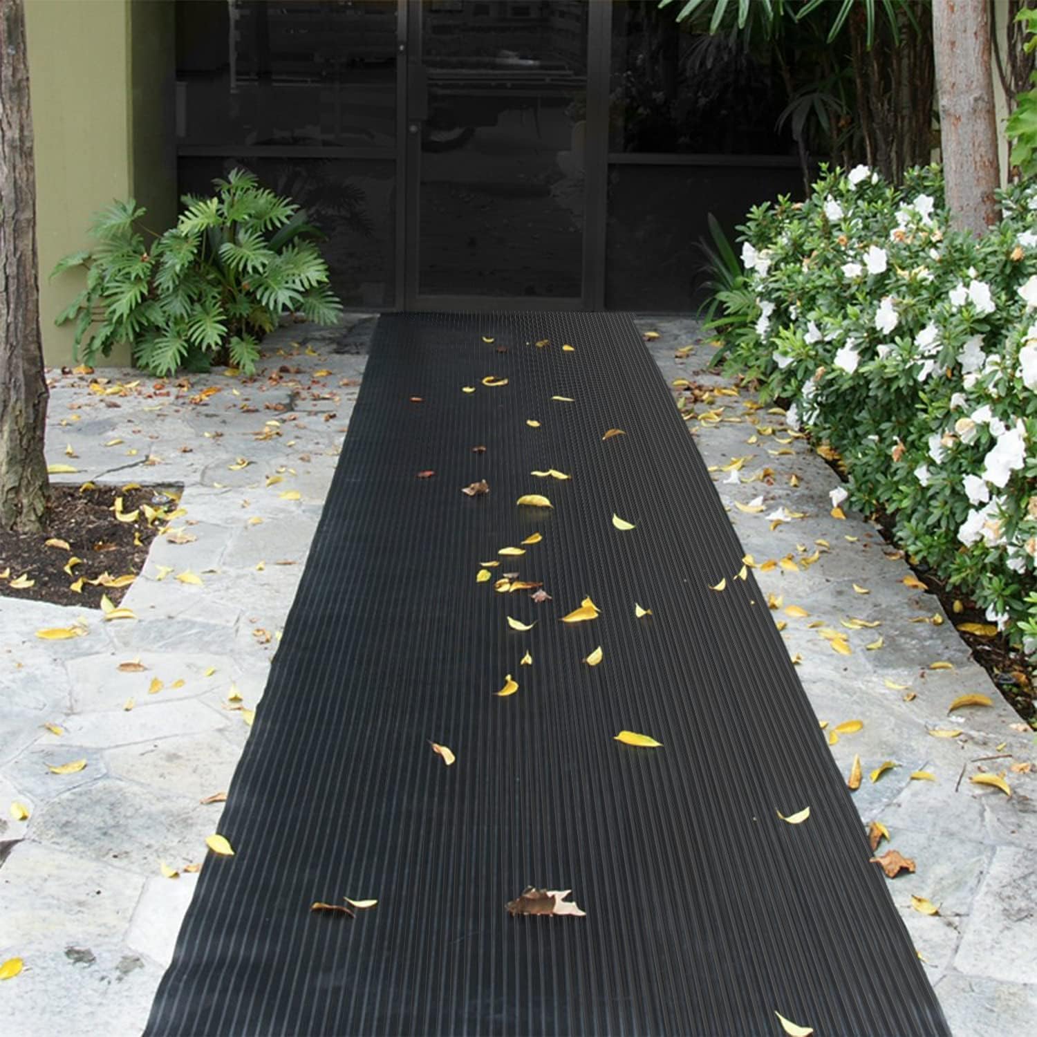Nisorpa Gummimatte 300cm x 100cm Gummimatten 3mm Dicke Gummiläufer Schutzmatte Garagenboden Gummi Antirutschmatte für Keller, Werkstatt, Garage| Nadelstreifenmuster