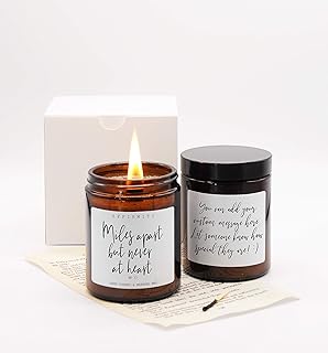 Miles Apart But Never At Heart Candle, Friendship Happy Birthday Candle, Birthday Gift, Scented Candle, Personalized Gift, Wood Wick Candle, Home Decor Candle