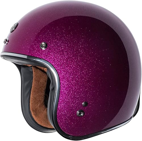 Miniatura 21 de TORC T50/Del Mar Casco de Motocicleta con Cara Abierta 3/4 con Gráficos negro (Flat Black Flag),Brillo Cali Púrpura,Brillo Cali Teal,nardo