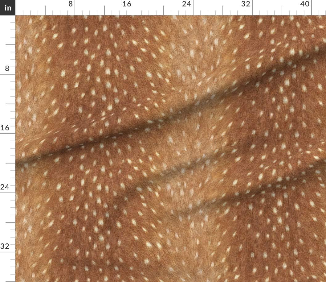 Spoonflower Fabric - Faux Deer Hide Fawn Spots Woodland Animal Wildlife Printed on Petal Signature Cotton Fabric Fat Quarter - Sewing Quilting Apparel Crafts Decor