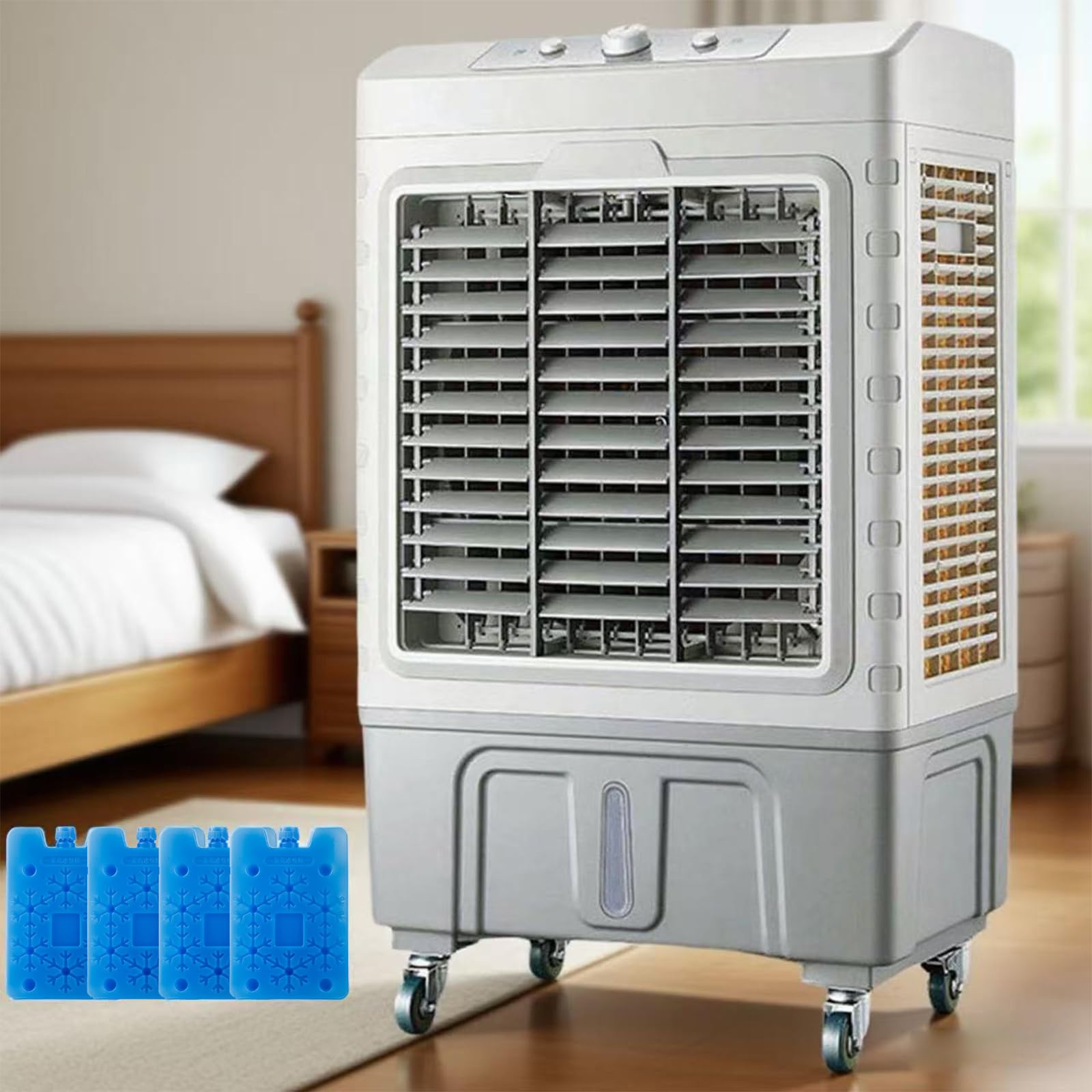 AYCDL Evaporative Air Cooler 3-Speed Portable Swamp Coolers 50/55L Water Tank with Wheel for Large Rooms, Commercial Use, Outdoor,20000 air volume