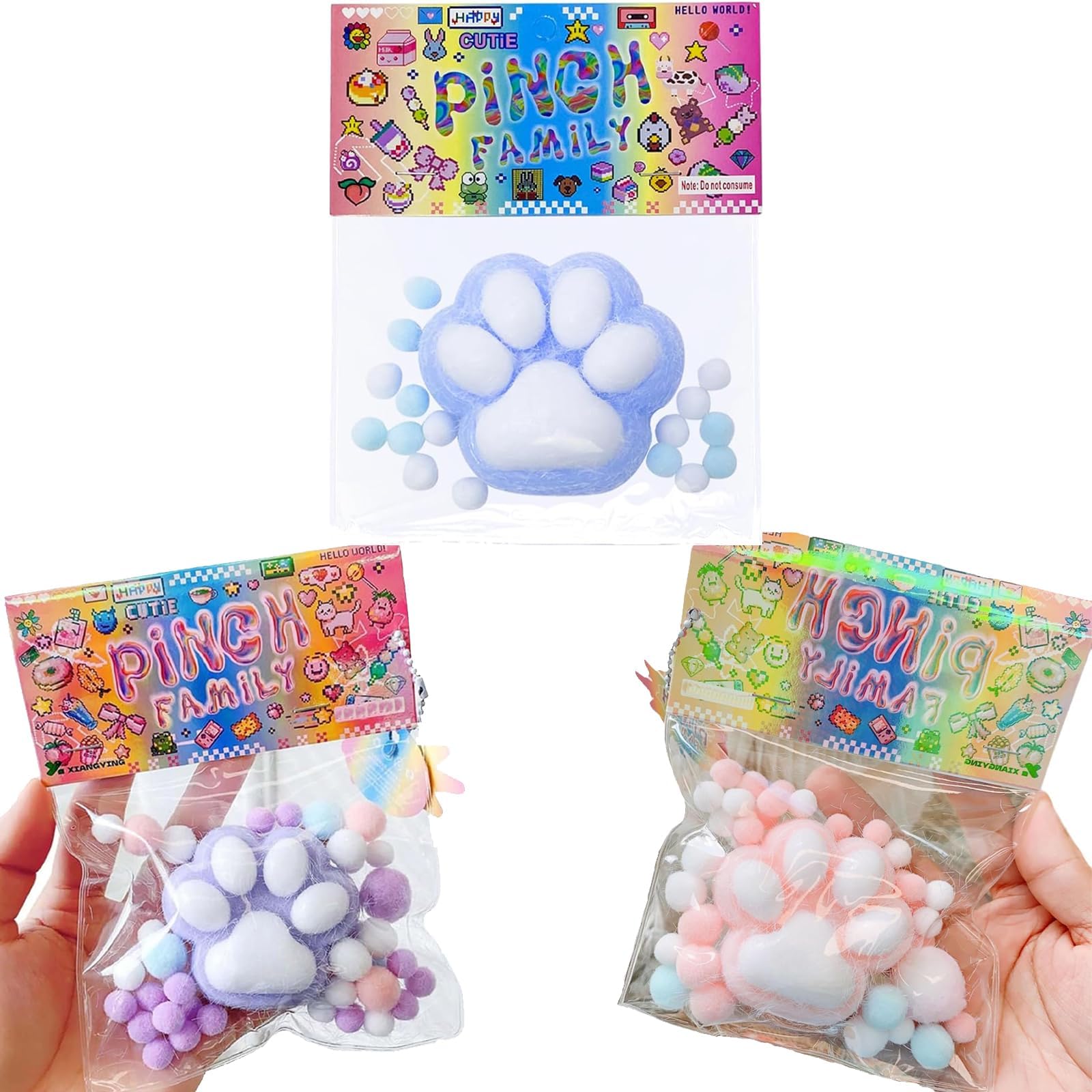 3PCS Taba Squishy, Cat Squishy, Squishy Cat, Mini Animals Stress Relief Toy, Funny Novelty Cute Animals Stress Relieving Fidget Toy, for Boys Girls Birthday Party Gifts (Random color)