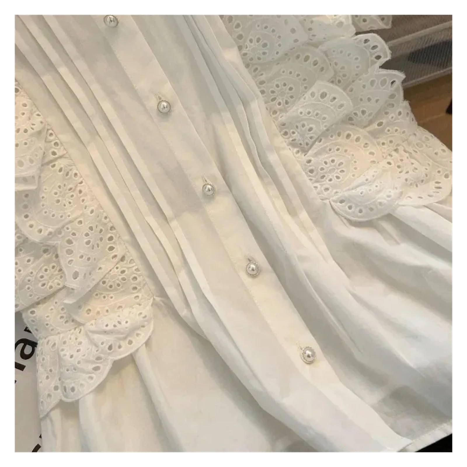 Camisola Entallada Mujer Blusa de Verano con Encaje Dulce for Mujer, Cuello Redondo, Chaleco con Volantes, Elegante Blusa sin Mangas, Informal, Blanca, for Mujer