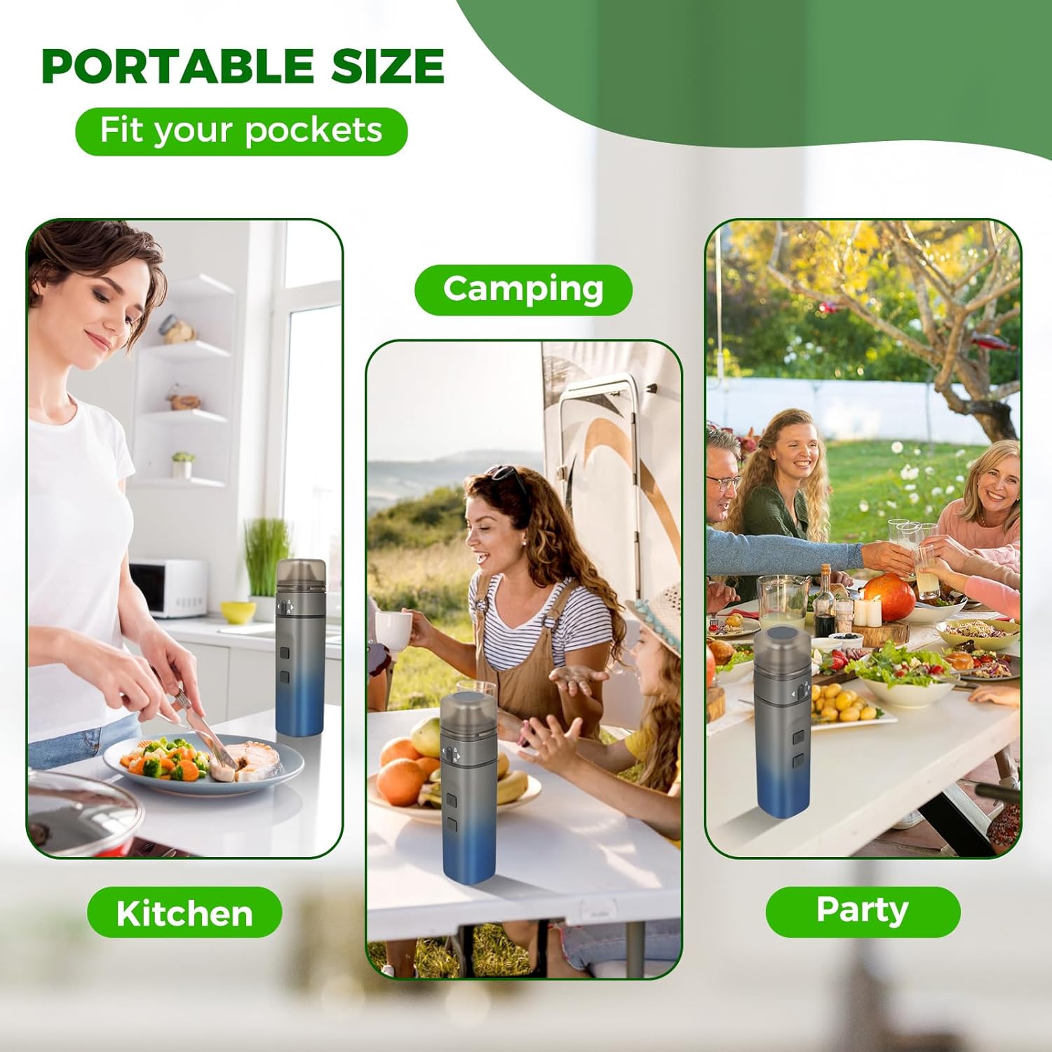 Electric Spice and Seasoning Grinder - Portable Rechargeable Grinder for Kitchen Use, Adjustable Coarseness, USB Charging, Includes Funnel and Cleaning Brush - Blue(Ocean Mist) (Ocean Mist)