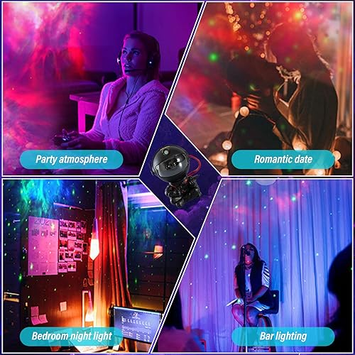 Miniatura 5 de Astronauta Star Galaxy - Proyector de luz nocturna para dormitorio de niños, proyector de astronauta con control remoto, decoración de habitación de