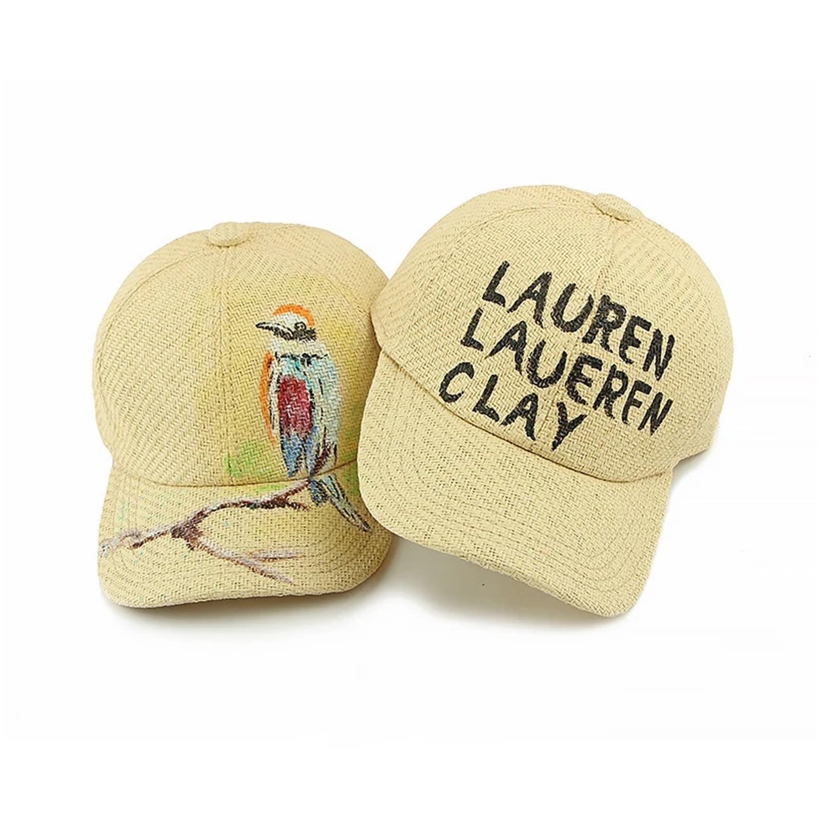 Berretto da Baseball Graffiti Art Dipinto a Mano - Cappello di Paglia Unisex per Lo Stile da Spiaggia Primaverile ed Estivo
