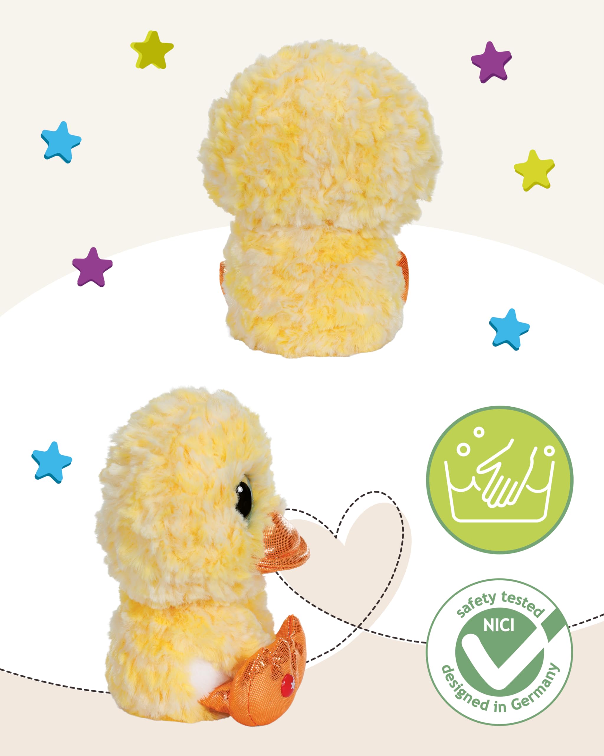 NICI GLUBSCHIS Peluche Pato Honey DEE, 15 cm, Amarillo, Animal de Peluche Suave para abrazar y Jugar, para niños y Adultos - 62499 - 5