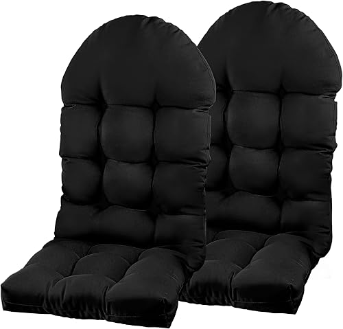 Adirondack - Cojín para silla mecedora, 44 x 19.4 x 4 pulgadas, cojines de respaldo alto para patio de superior e inferior con lazos, protector