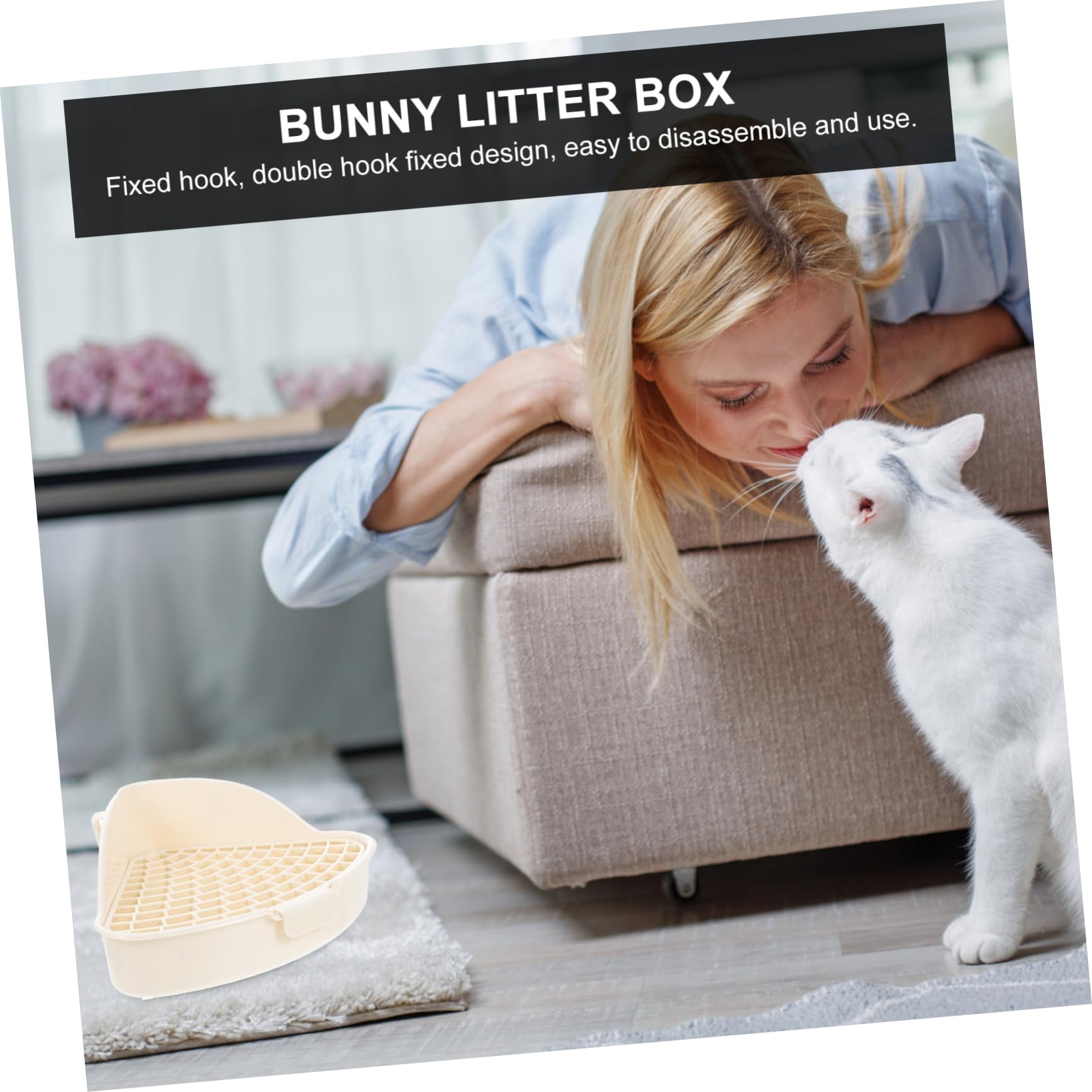 INOOMP Scatola da 3 Pezzi Toilette per Conigli Lettiera Coniglio Vaschetta per Coniglietti Animale Domestico Piccola lettiera per Animali Domestici Gabbia per Conigli Gabbia criceti pp