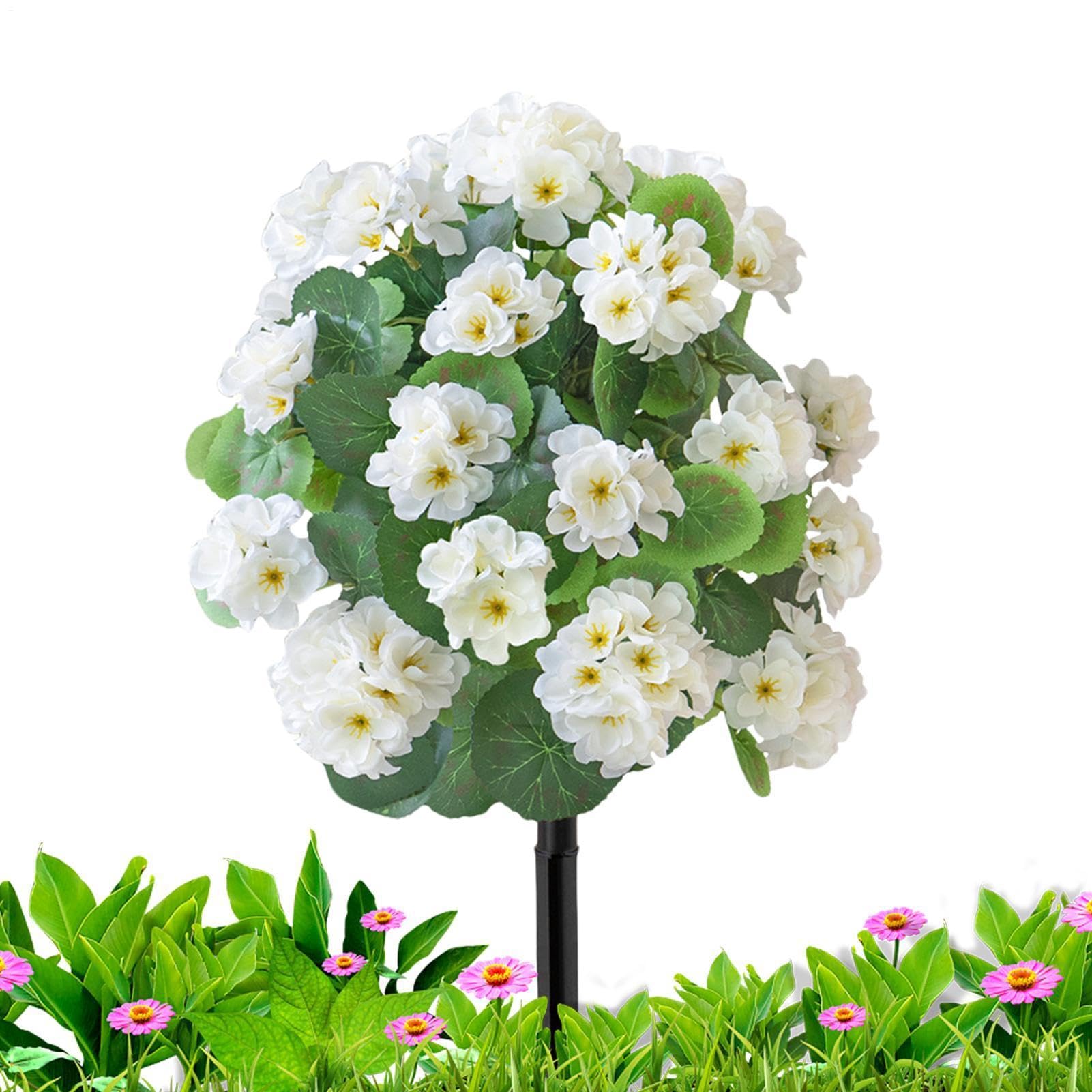 Flores artificiales para exterior en jardín césped y bodas al aire libre