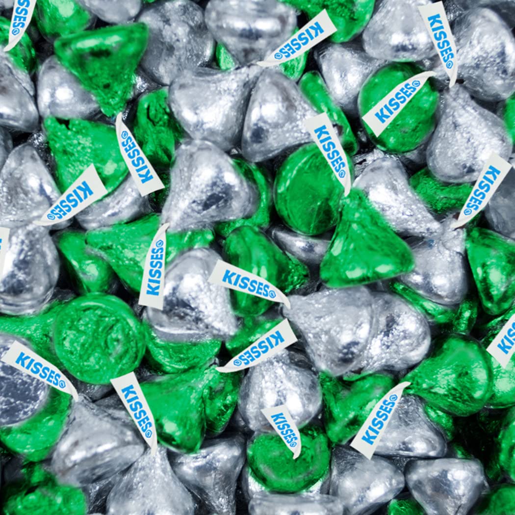 Green and Silver Candy Kisses 1lb